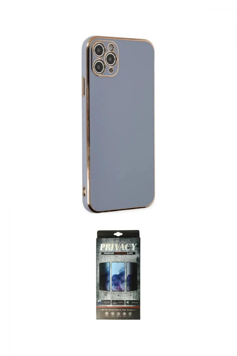 ieg™ iPhone 11 Pro Max Kılıf Yankı Serisi - Siyah 34D Hayalet Izgaralı Cam