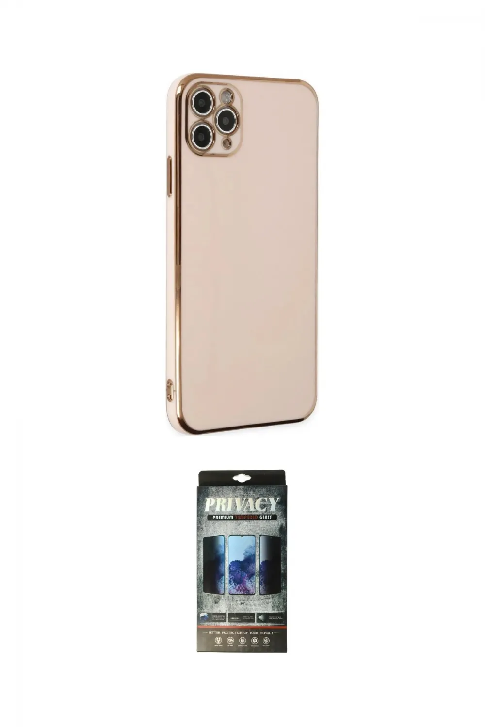 ieg™ iPhone 11 Pro Max Kılıf Yankı Serisi - Siyah 34D Hayalet Izgaralı Cam