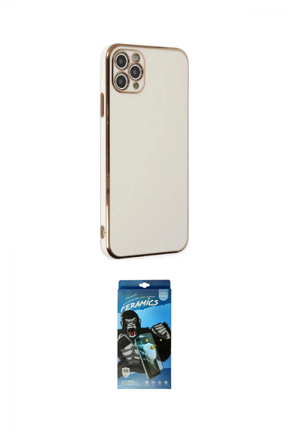 ieg™ iPhone 11 Pro Max Kılıf Yankı Serisi - Siyah 34D Izgaralı Cam