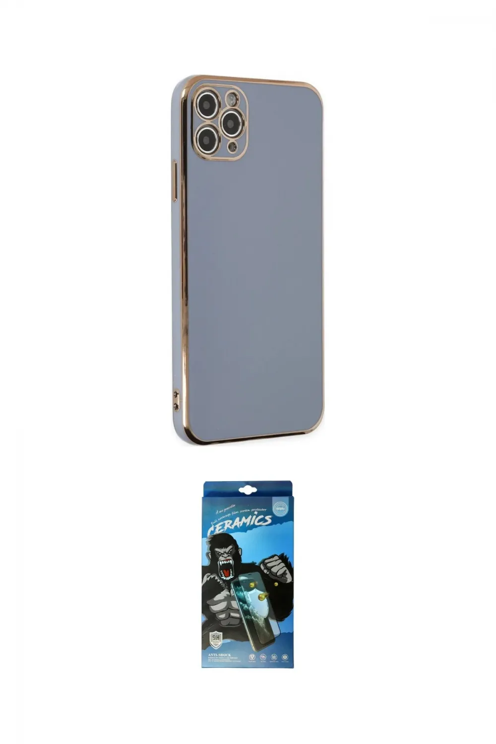 ieg™ iPhone 11 Pro Max Kılıf Yankı Serisi - Siyah 34D Izgaralı Cam