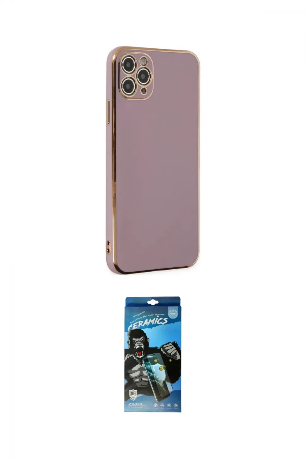 ieg™ iPhone 11 Pro Max Kılıf Yankı Serisi - Siyah 34D Izgaralı Cam