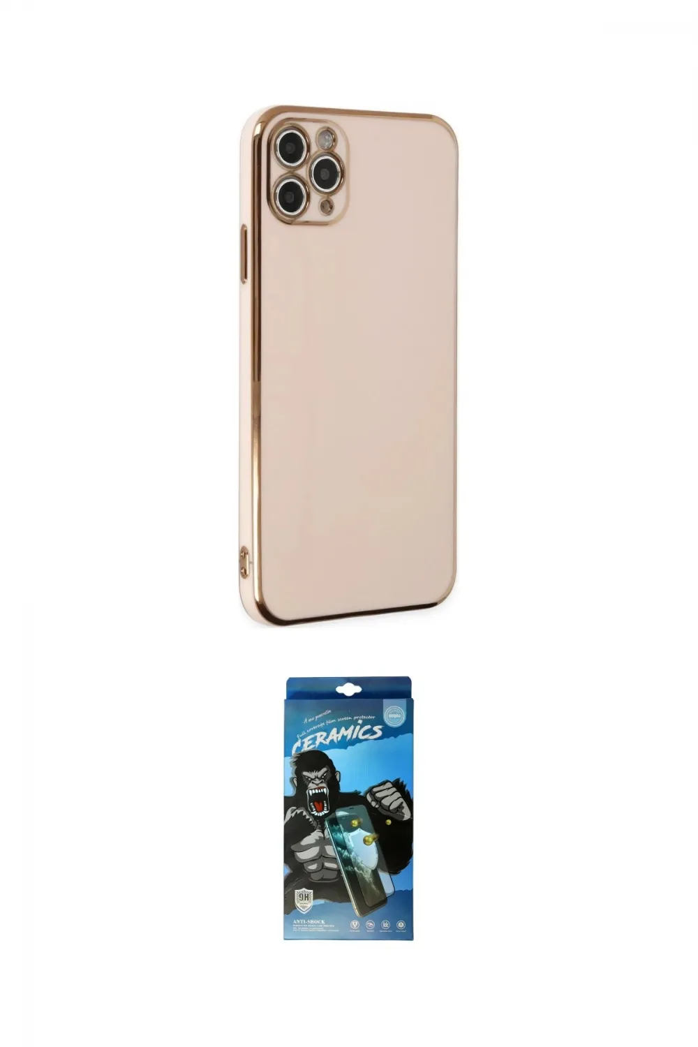ieg™ iPhone 11 Pro Max Kılıf Yankı Serisi - Siyah 34D Izgaralı Cam