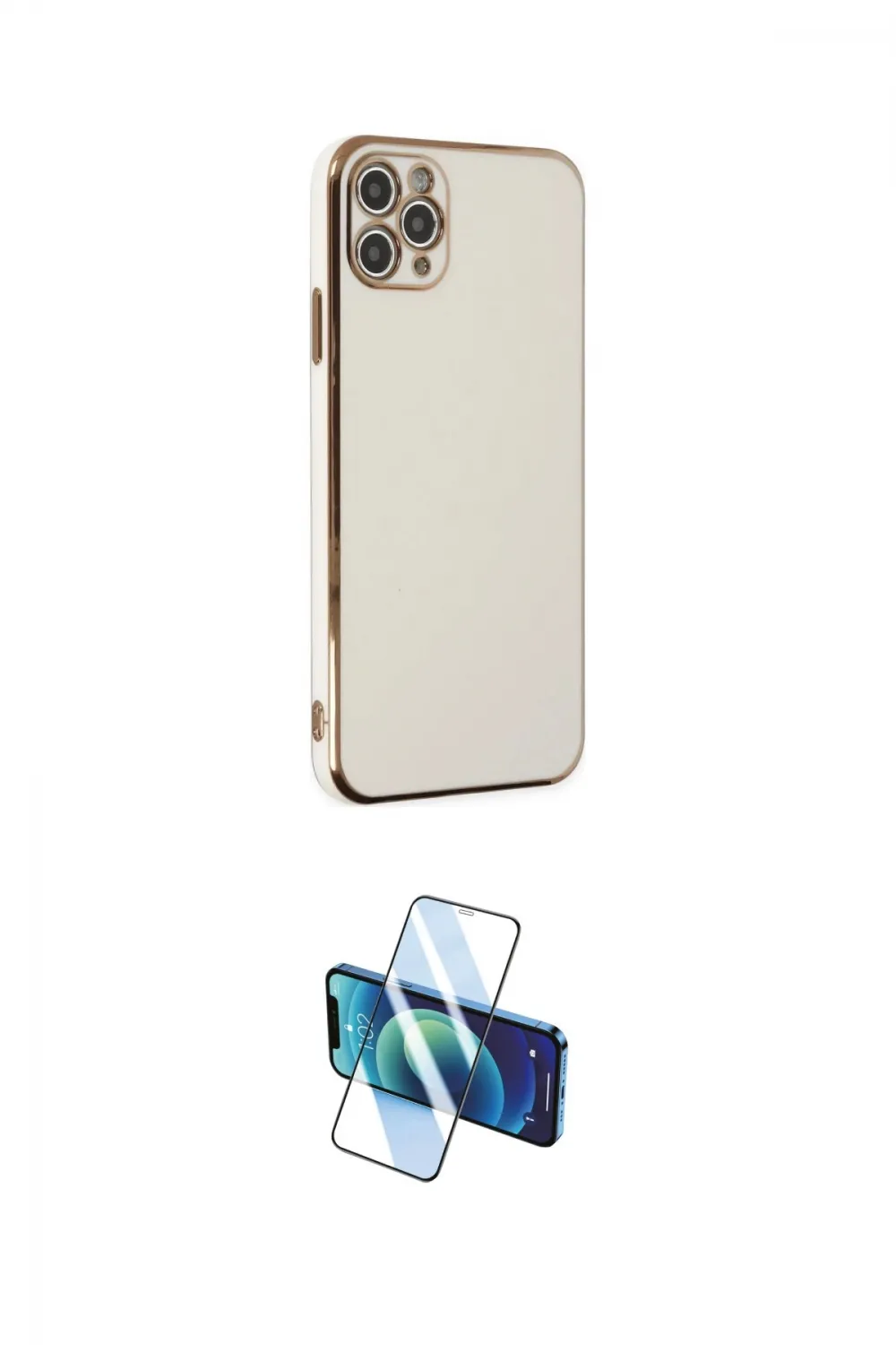 ieg™ iPhone 11 Pro Max Kılıf Yankı Serisi - Siyah 3D Antistatik Cam Ekran Koruyucu