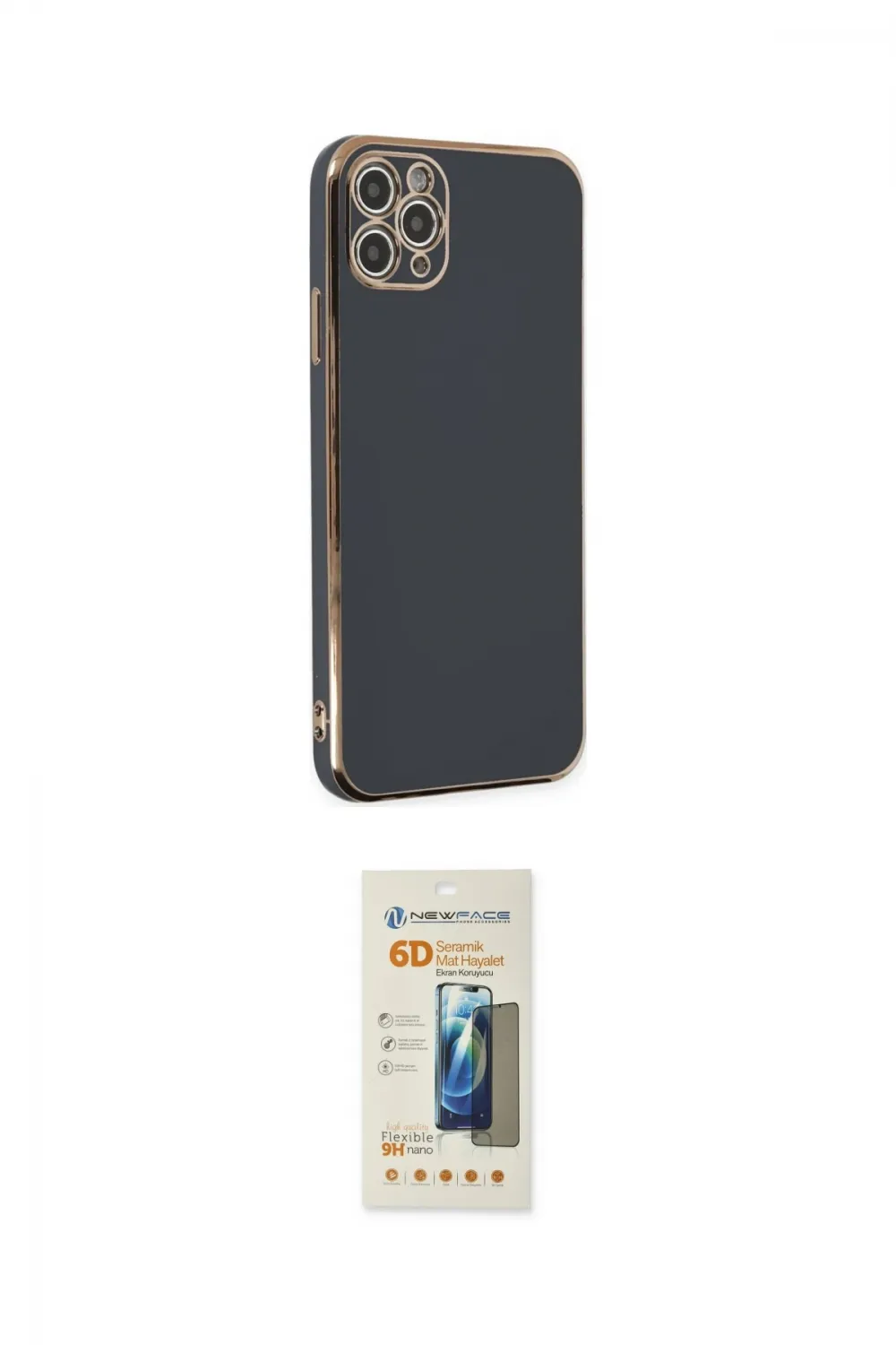 ieg™ iPhone 11 Pro Max Kılıf Yankı Serisi - Siyah 6D Mat Seramik Hayalet Nano Ekran Koruyucu