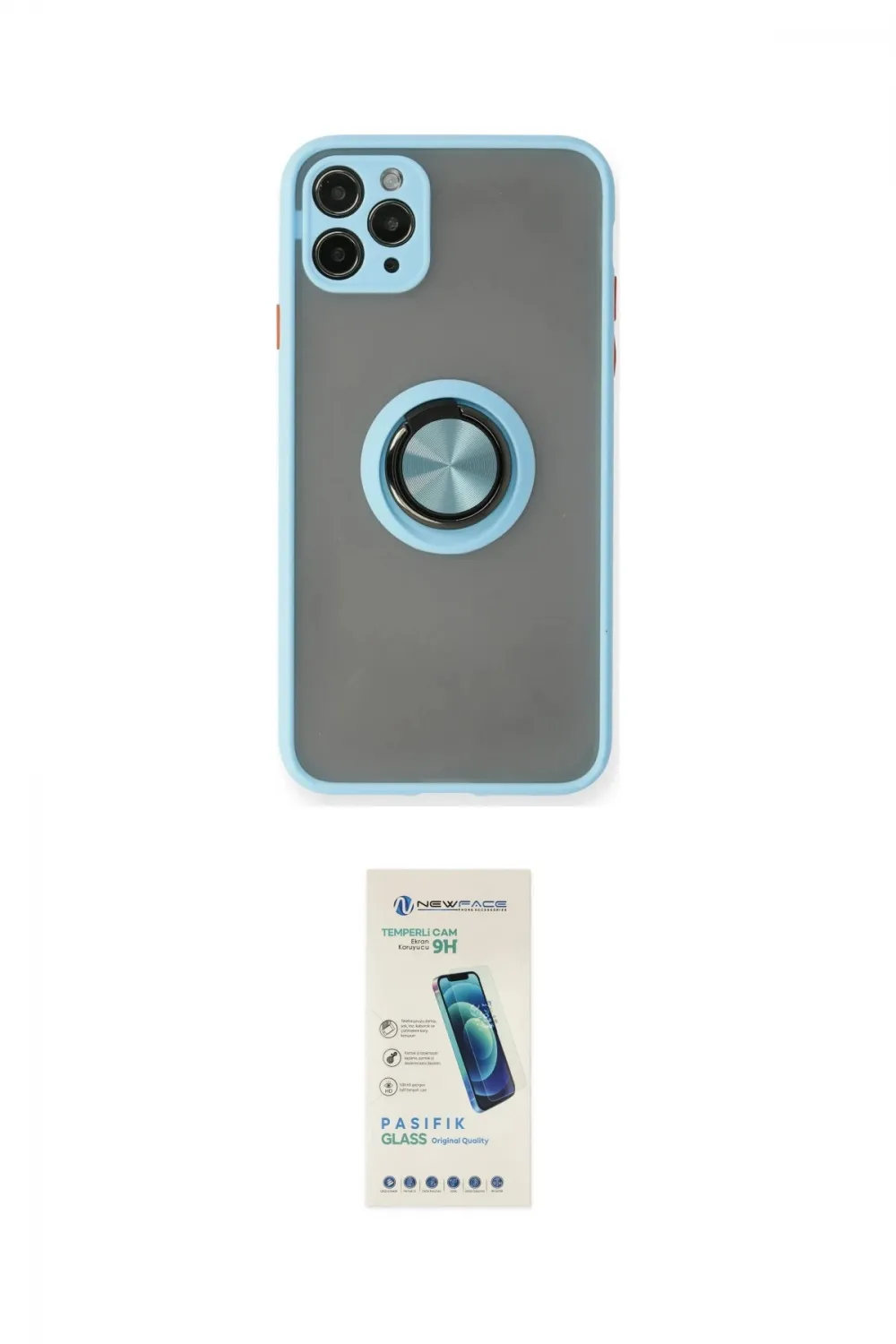 ieg™ iPhone 11 Pro Max Kılıf Yörünge Çizgi - Şeffaf Pasifik Cam Ekran Koruyucu