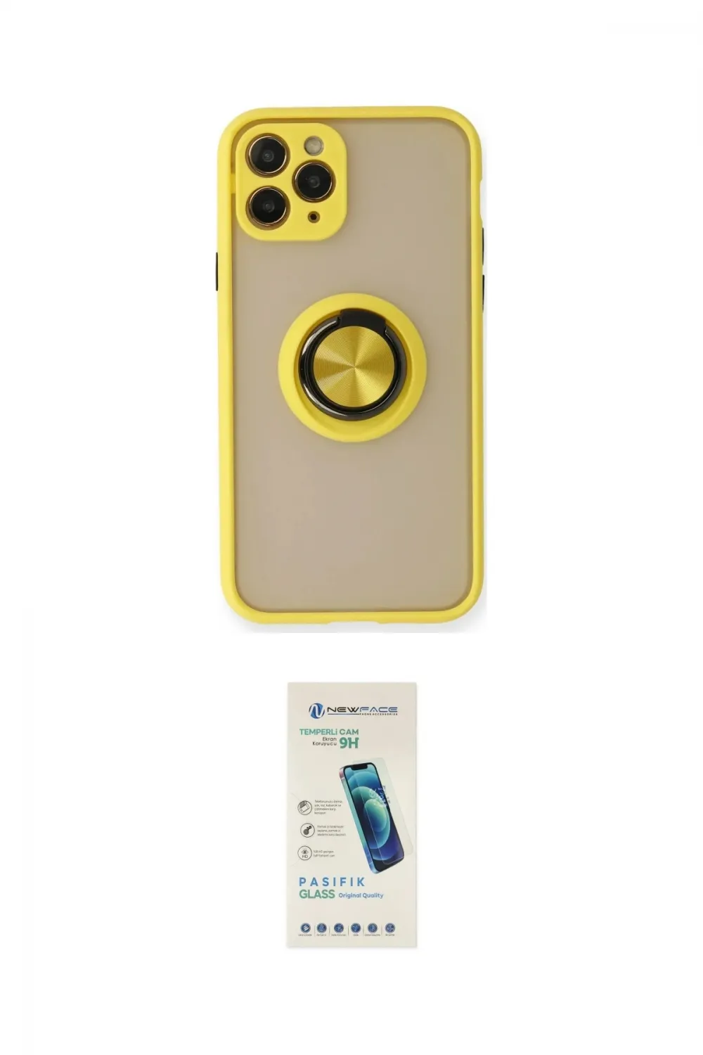 ieg™ iPhone 11 Pro Max Kılıf Yörünge Çizgi - Şeffaf Pasifik Cam Ekran Koruyucu