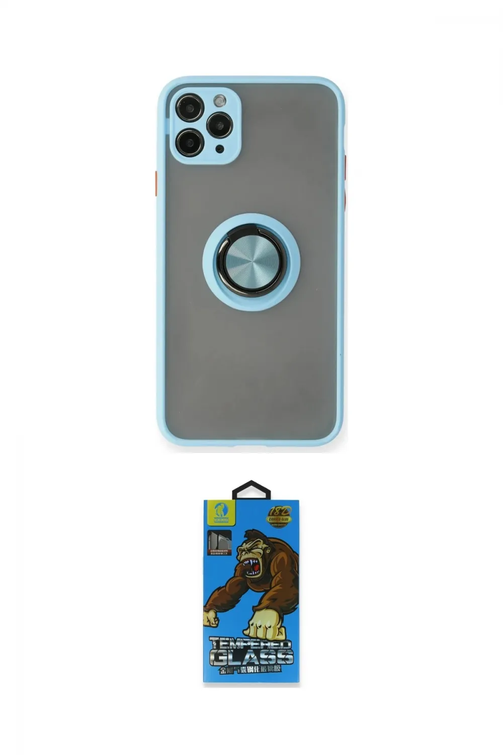 ieg™ iPhone 11 Pro Max Kılıf Yörünge Çizgi - Siyah 18D Cam Ekran Koruyucu