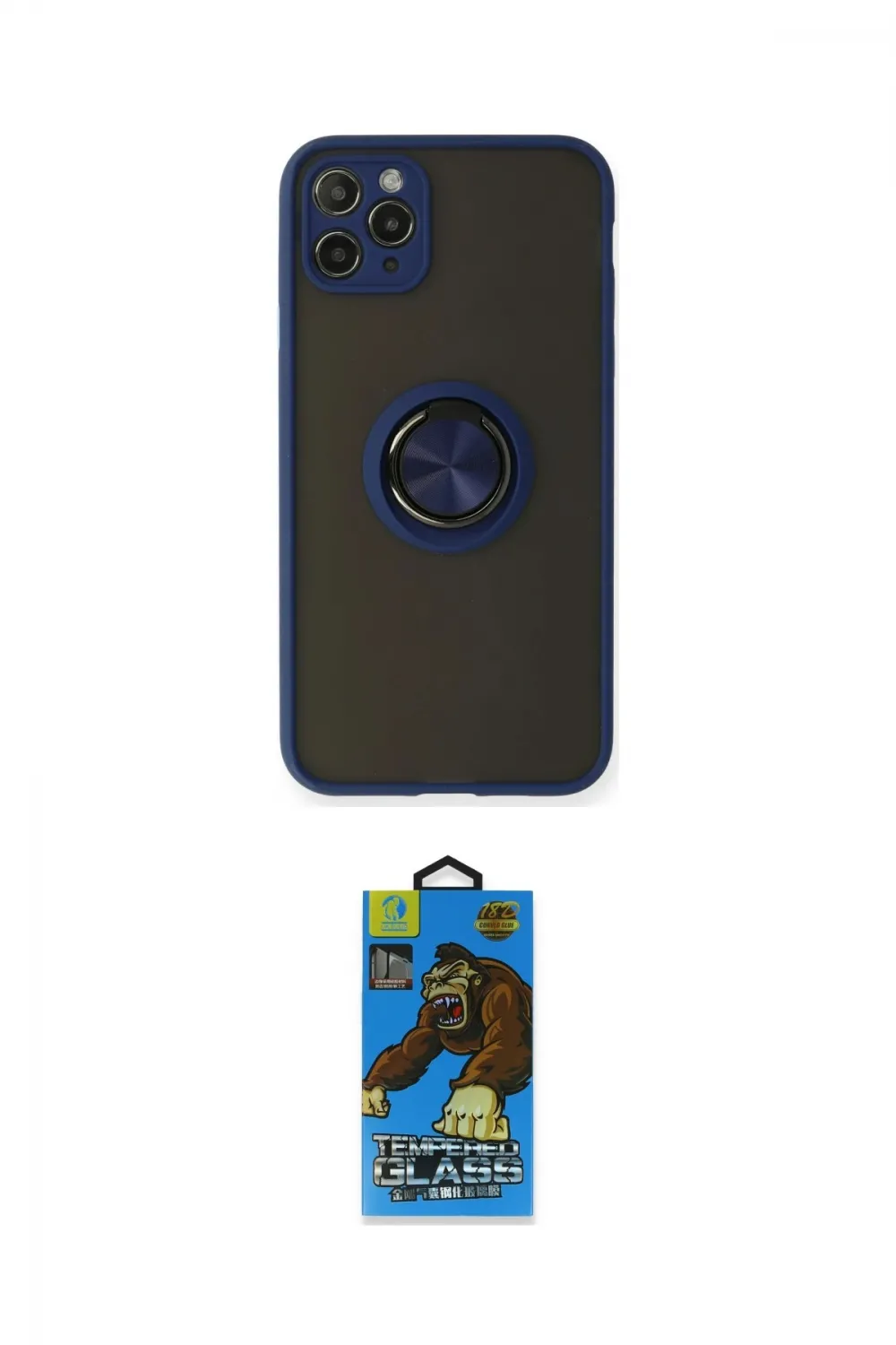 ieg™ iPhone 11 Pro Max Kılıf Yörünge Çizgi - Siyah 18D Cam Ekran Koruyucu