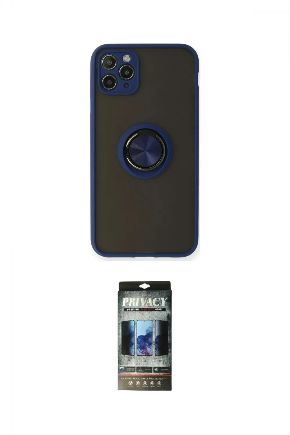 ieg™ iPhone 11 Pro Max Kılıf Yörünge Çizgi - Siyah 34D Hayalet Izgaralı Cam