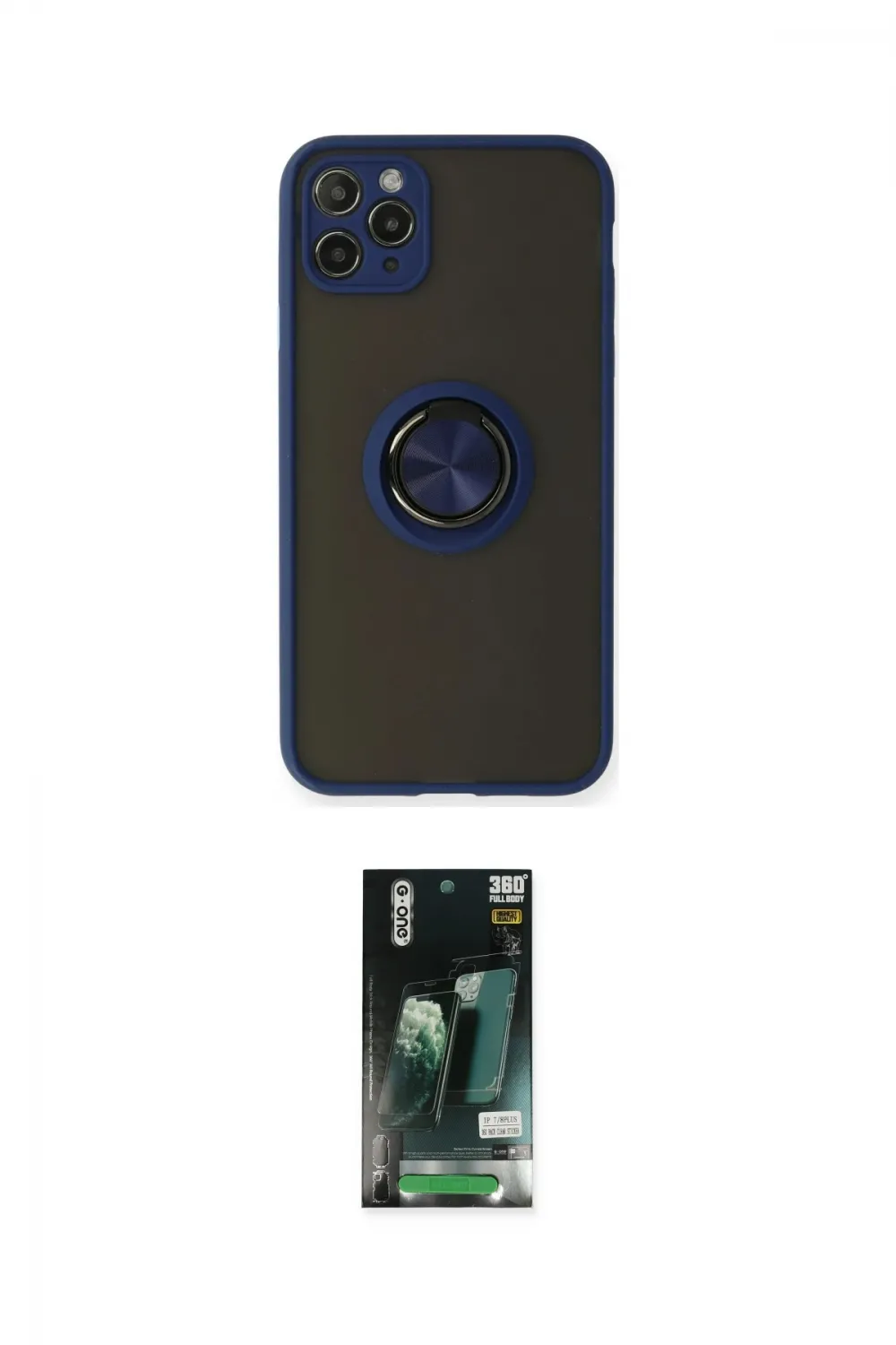 ieg™ iPhone 11 Pro Max Kılıf Yörünge Çizgi - Siyah 360 Mat Full Body Arka Koruyucu