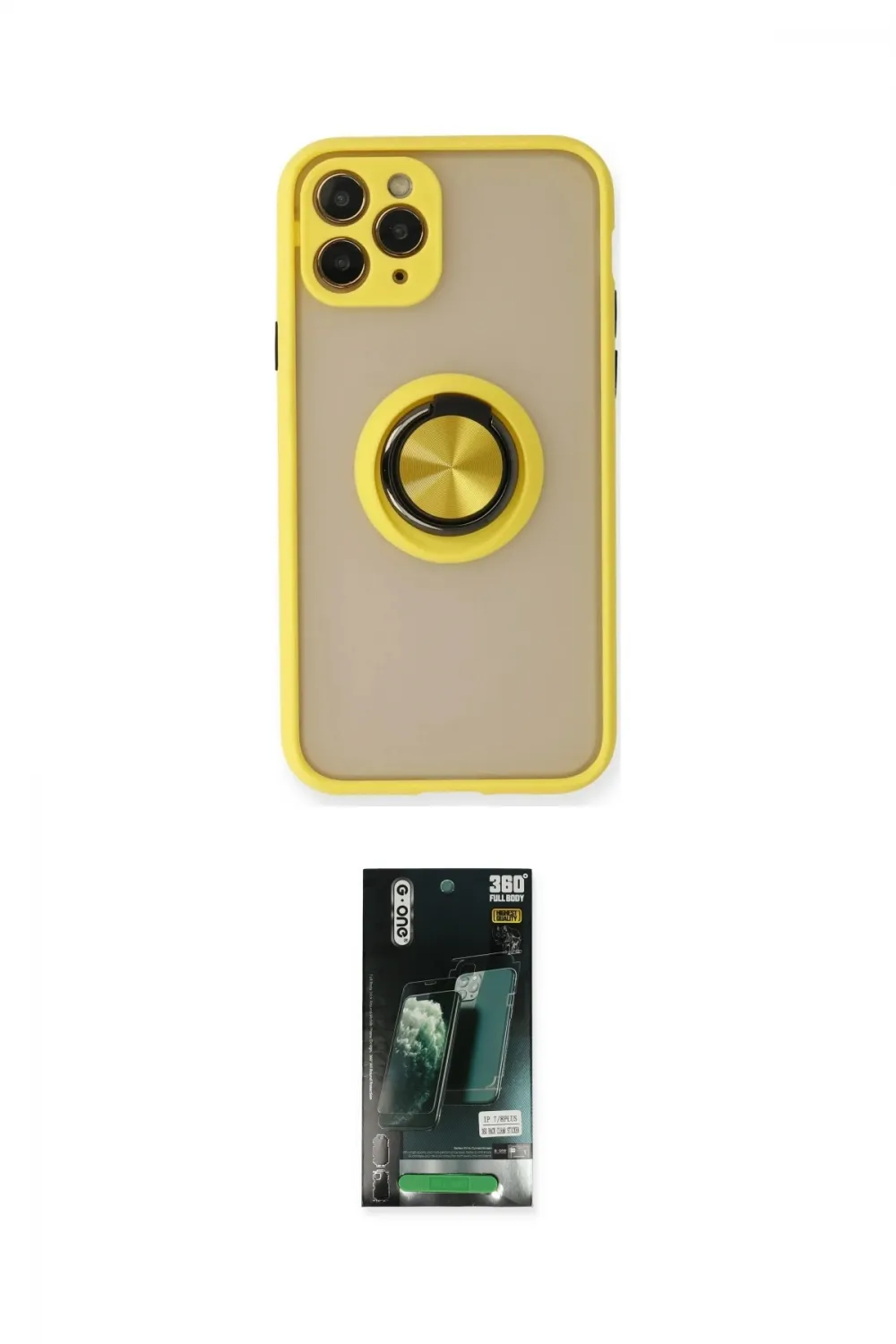 ieg™ iPhone 11 Pro Max Kılıf Yörünge Çizgi - Siyah 360 Mat Full Body Arka Koruyucu