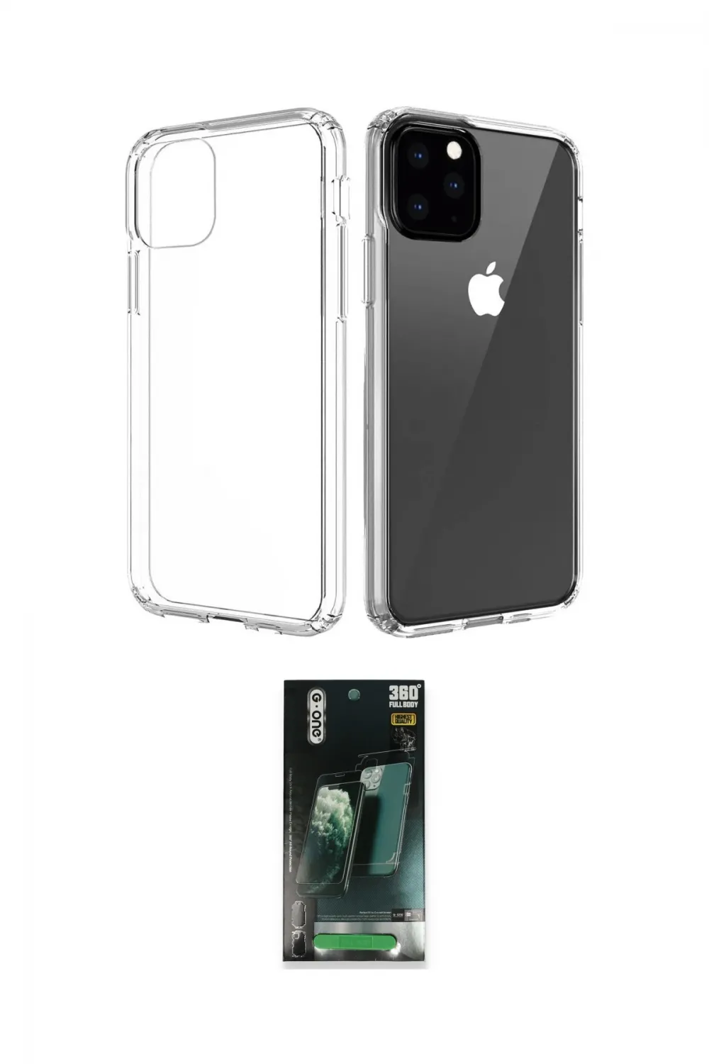 ieg™ iPhone 11 Pro Max Kılıf Zirve Doku - Şeffaf 360 Full Body Arka Koruyucu