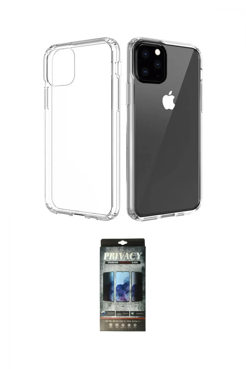 ieg™ iPhone 11 Pro Max Kılıf Zirve Doku - Siyah 34D Hayalet Izgaralı Cam