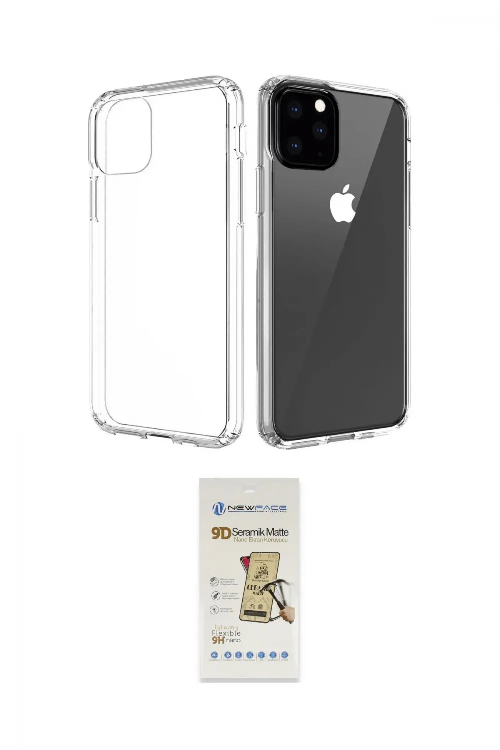 ieg™ iPhone 11 Pro Max Kılıf Zirve Doku - Siyah Mat Seramik Nano Ekran Koruyucu