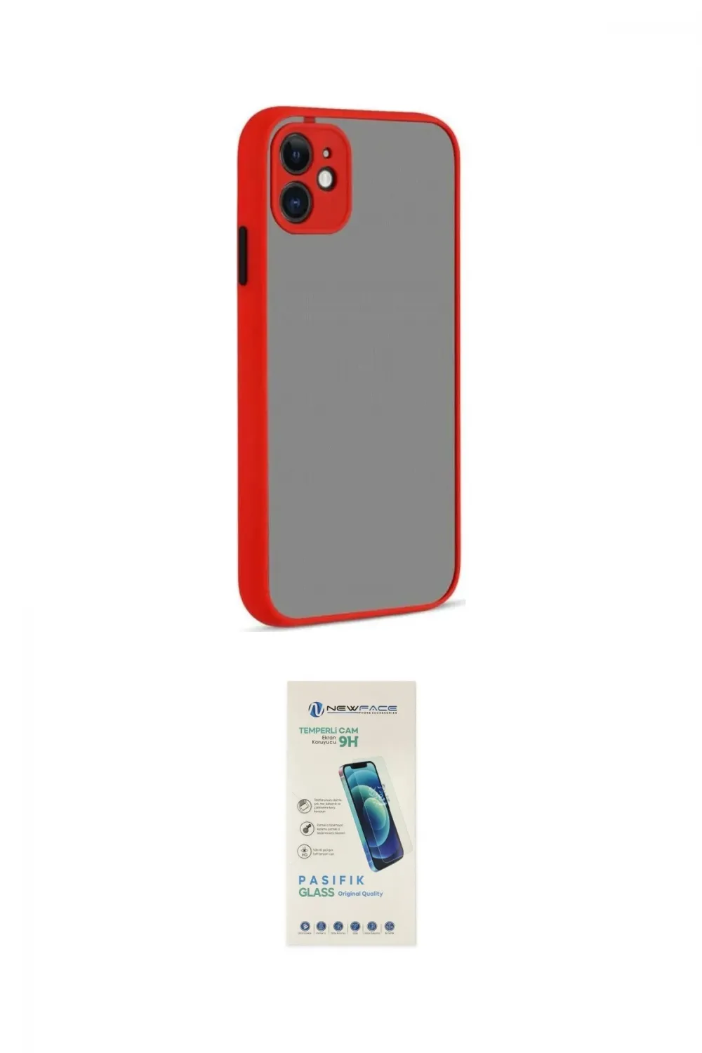 ieg™ iPhone 12 Kılıf Ahenk Çizgi Serisi - Şeffaf Pasifik Cam Ekran Koruyucu
