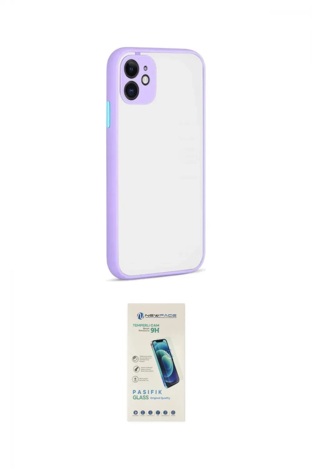 ieg™ iPhone 12 Kılıf Ahenk Çizgi Serisi - Şeffaf Pasifik Cam Ekran Koruyucu