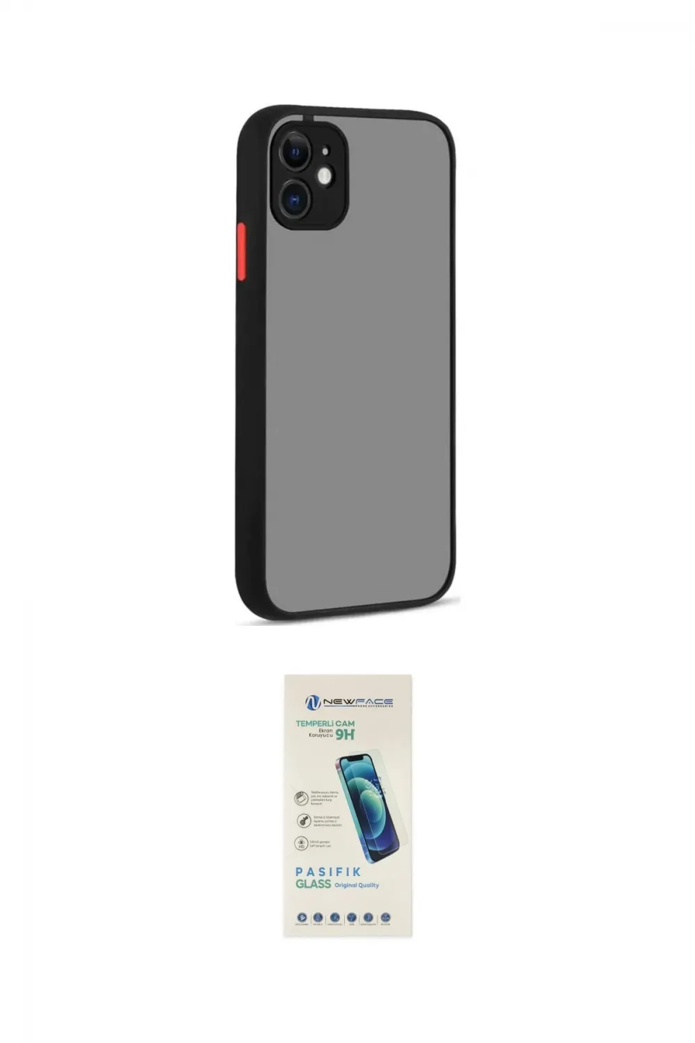 ieg™ iPhone 12 Kılıf Ahenk Çizgi Serisi - Şeffaf Pasifik Cam Ekran Koruyucu