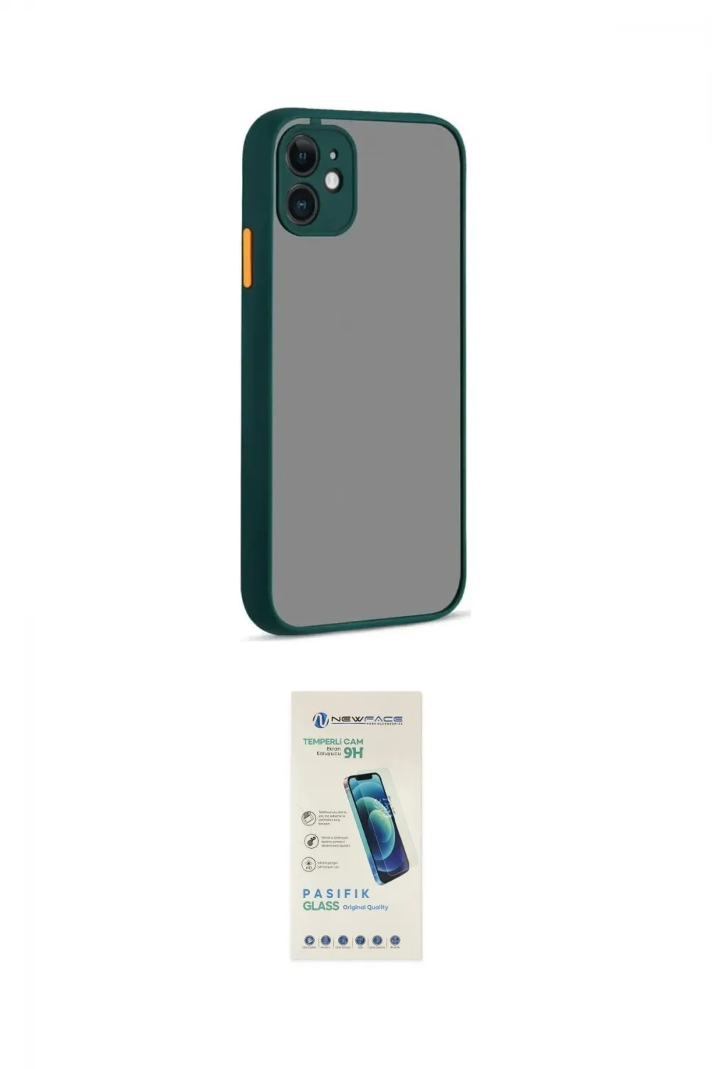 ieg™ iPhone 12 Kılıf Ahenk Çizgi Serisi - Şeffaf Pasifik Cam Ekran Koruyucu