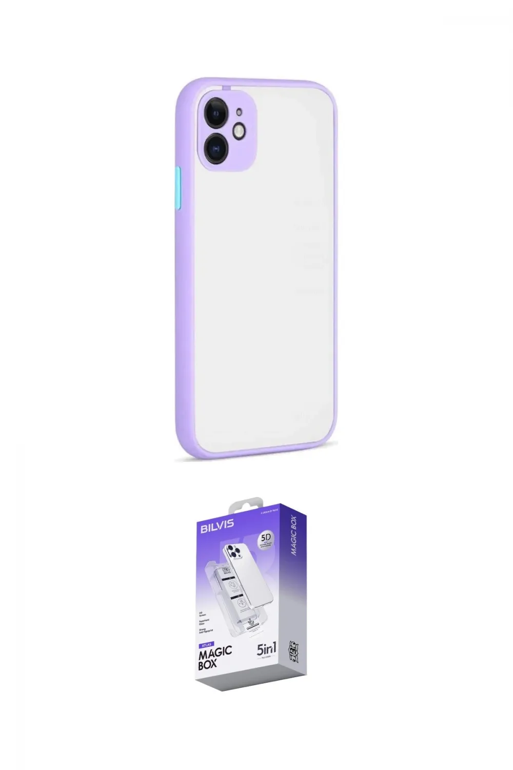 ieg™ iPhone 12 Kılıf Ahenk Çizgi Serisi - Siyah Bilvis 5in1 3D Magic Cam Ekran Koruyucu