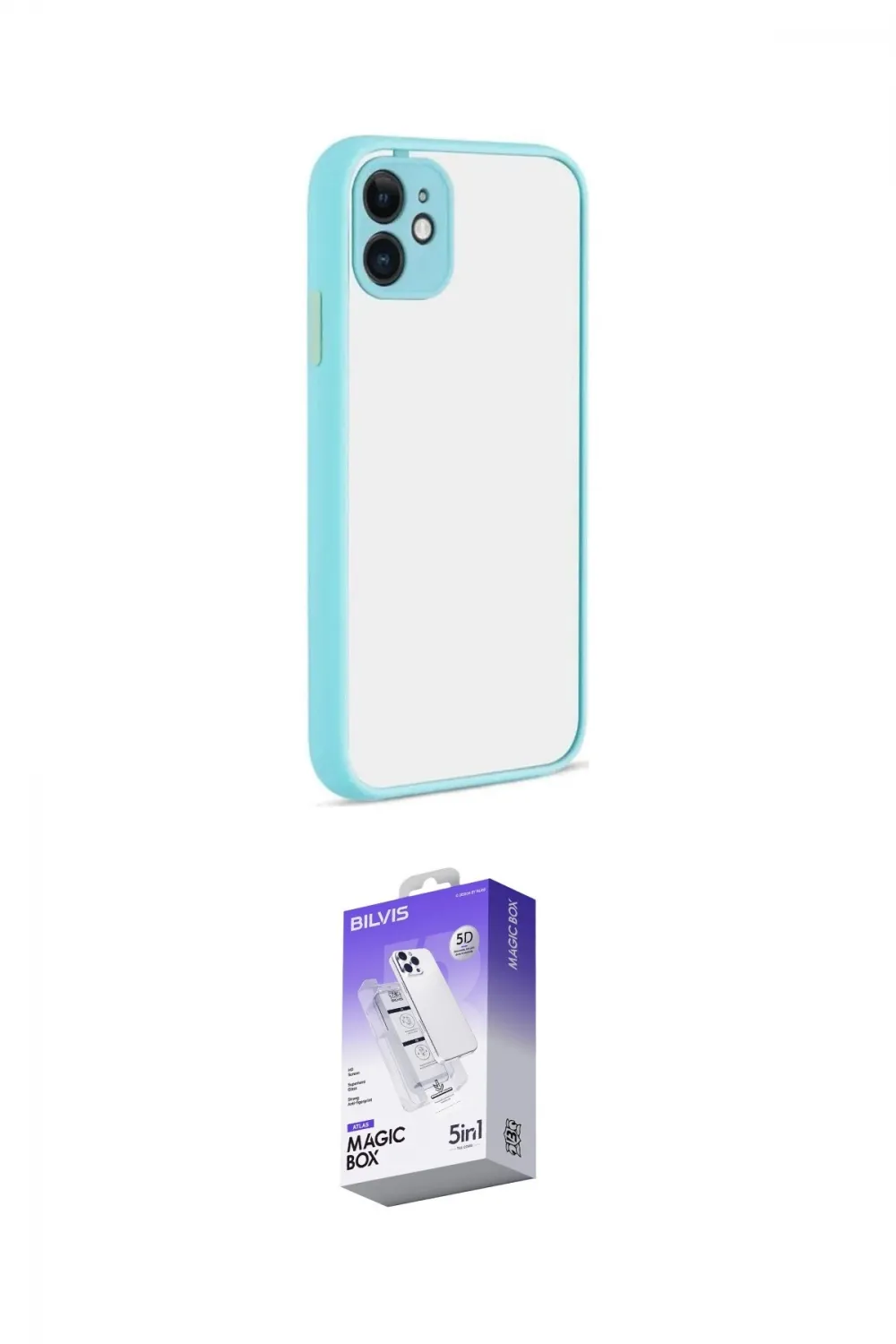 ieg™ iPhone 12 Kılıf Ahenk Çizgi Serisi - Siyah Bilvis 5in1 3D Magic Cam Ekran Koruyucu