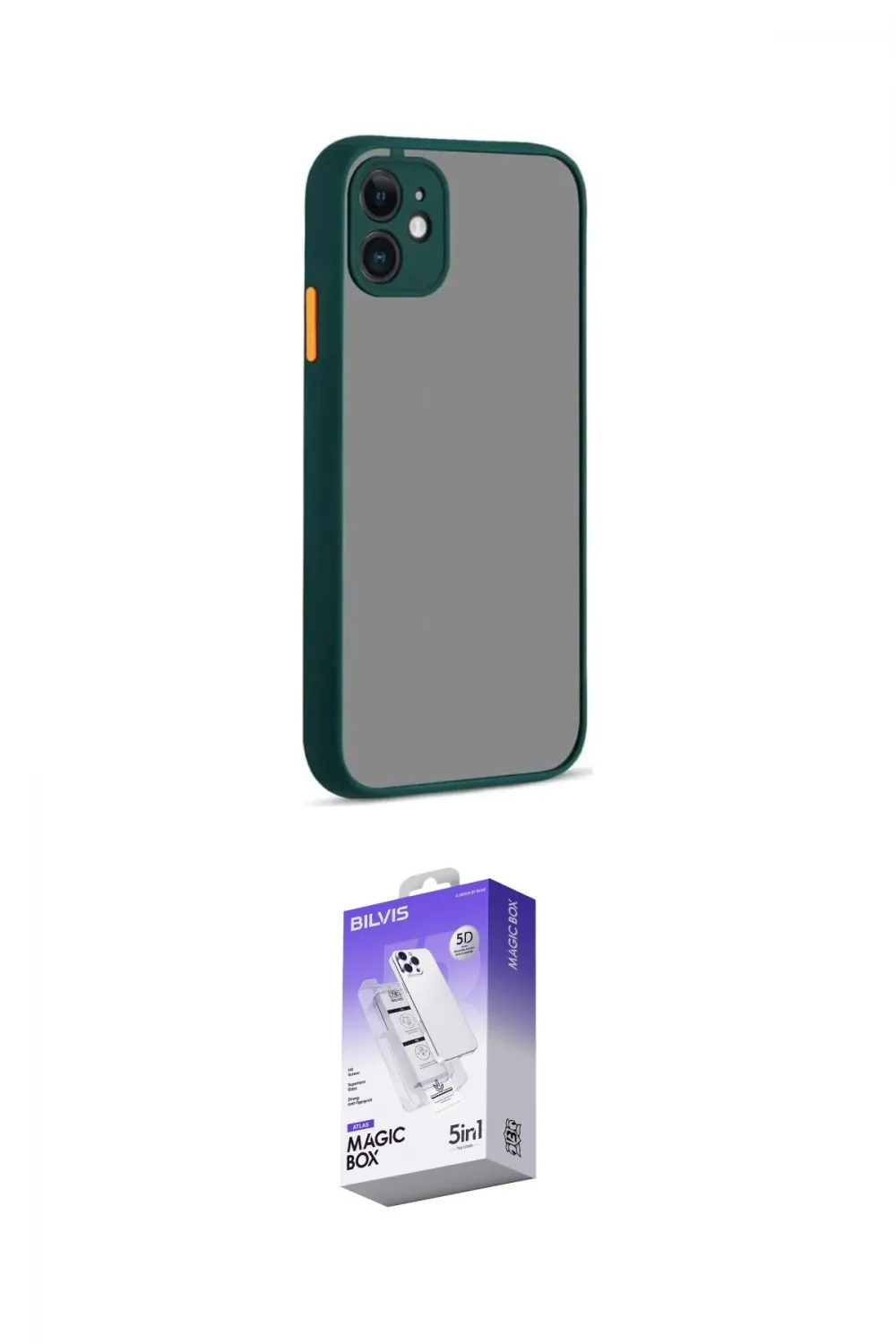 ieg™ iPhone 12 Kılıf Ahenk Çizgi Serisi - Siyah Bilvis 5in1 3D Magic Cam Ekran Koruyucu