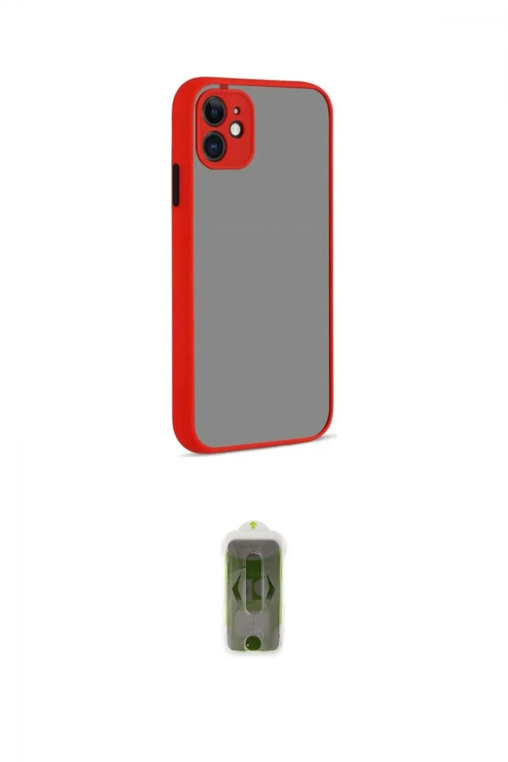 ieg™ iPhone 12 Kılıf Ahenk Çizgi Serisi - Siyah Joko Magic 5D Hayalet Cam