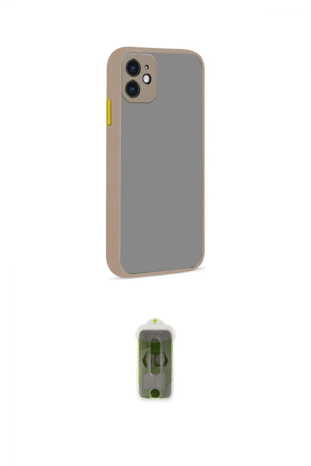 ieg™ iPhone 12 Kılıf Ahenk Çizgi Serisi - Siyah Joko Magic 5D Hayalet Cam