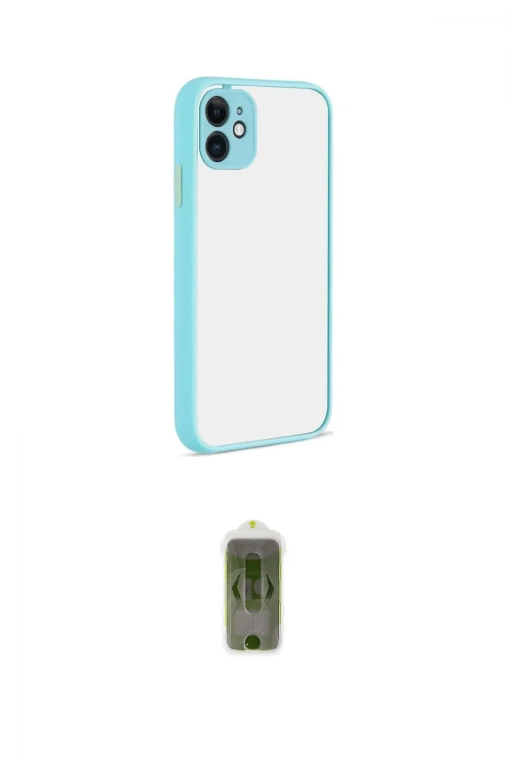 ieg™ iPhone 12 Kılıf Ahenk Çizgi Serisi - Siyah Joko Magic 5D Hayalet Cam