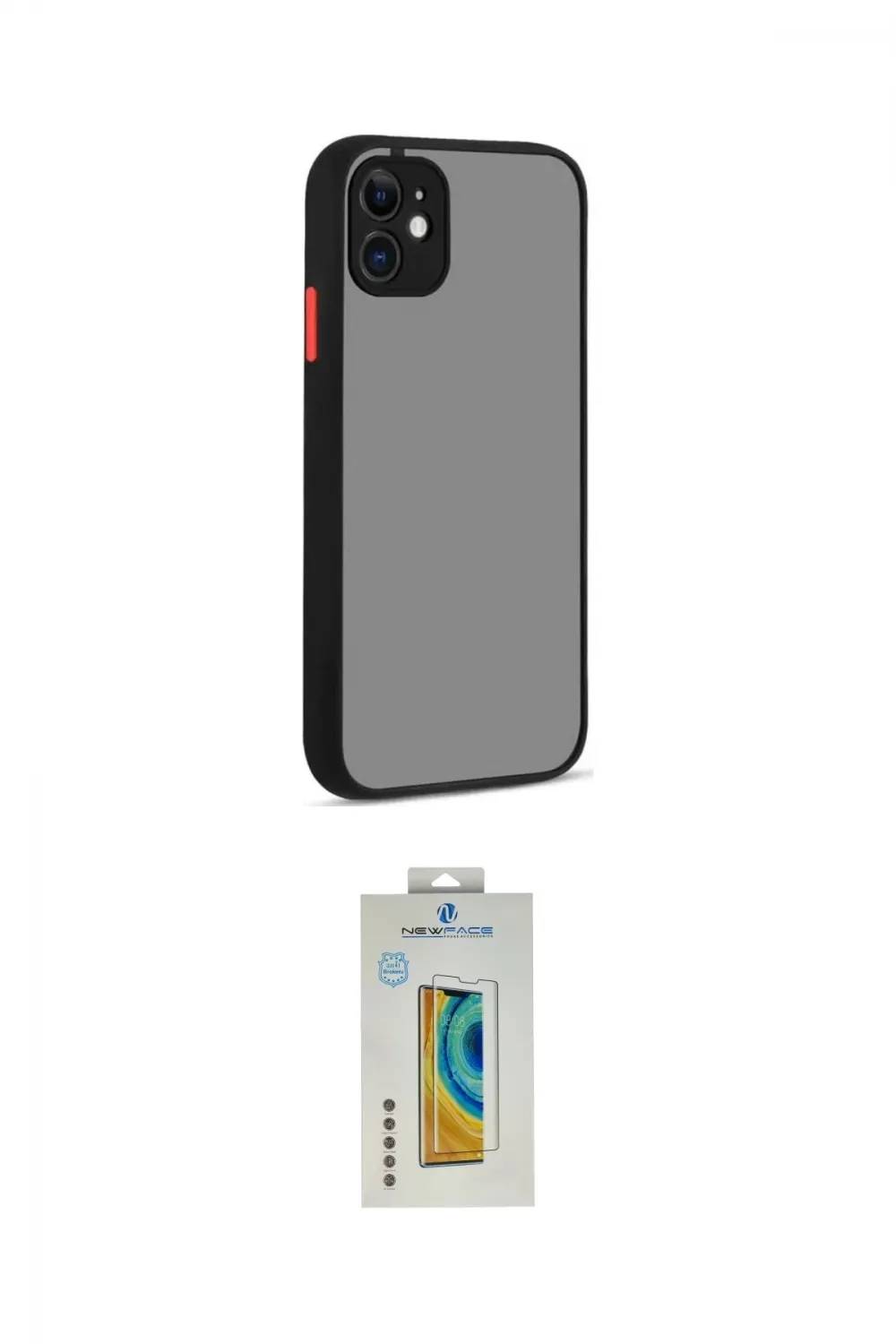ieg™ iPhone 12 Kılıf Ahenk Çizgi Serisi - Siyah Polymer Nano Ekran Koruyucu