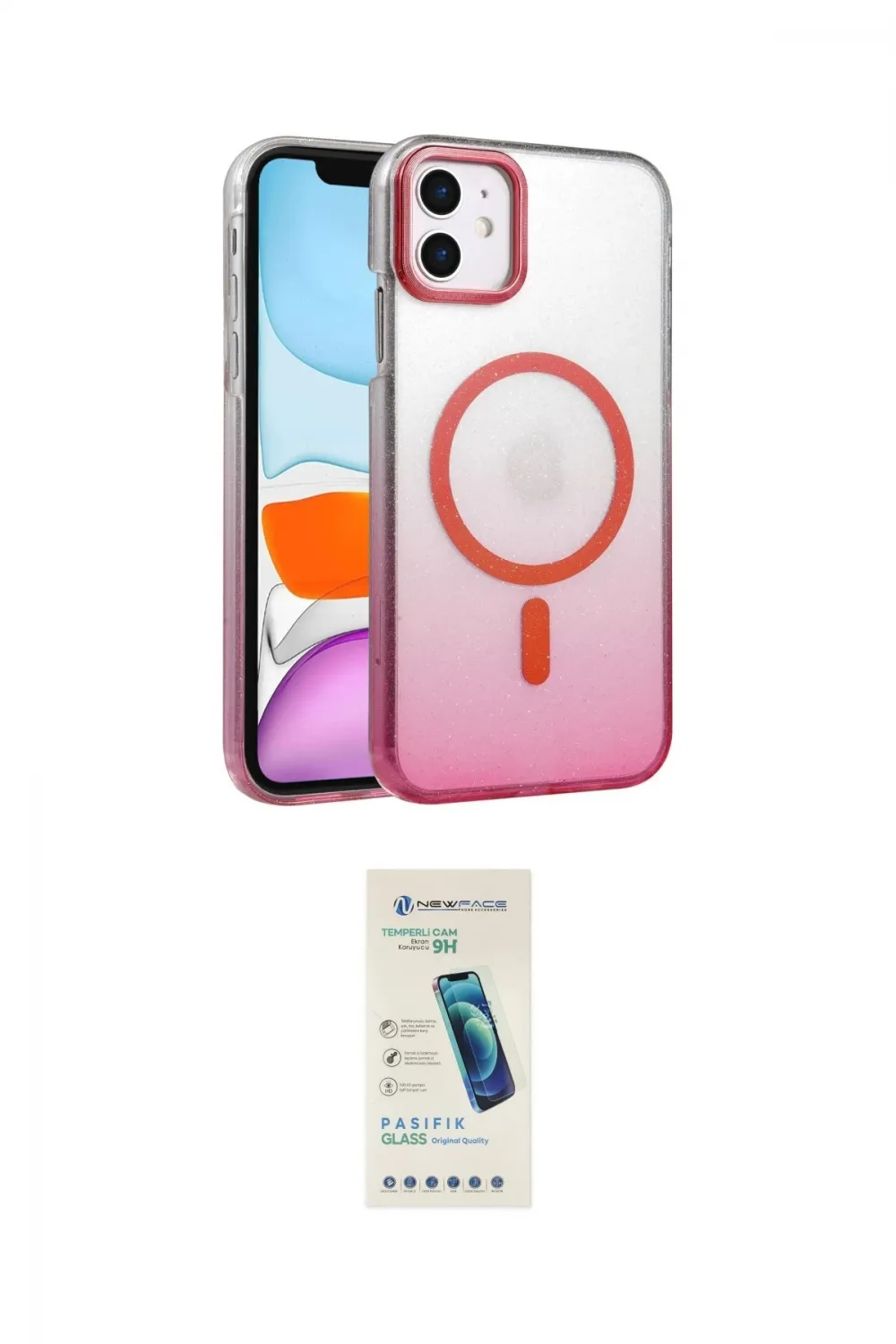 ieg™ iPhone 12 Kılıf Ahenk Doku Özel Seri - Şeffaf Pasifik Cam Ekran Koruyucu