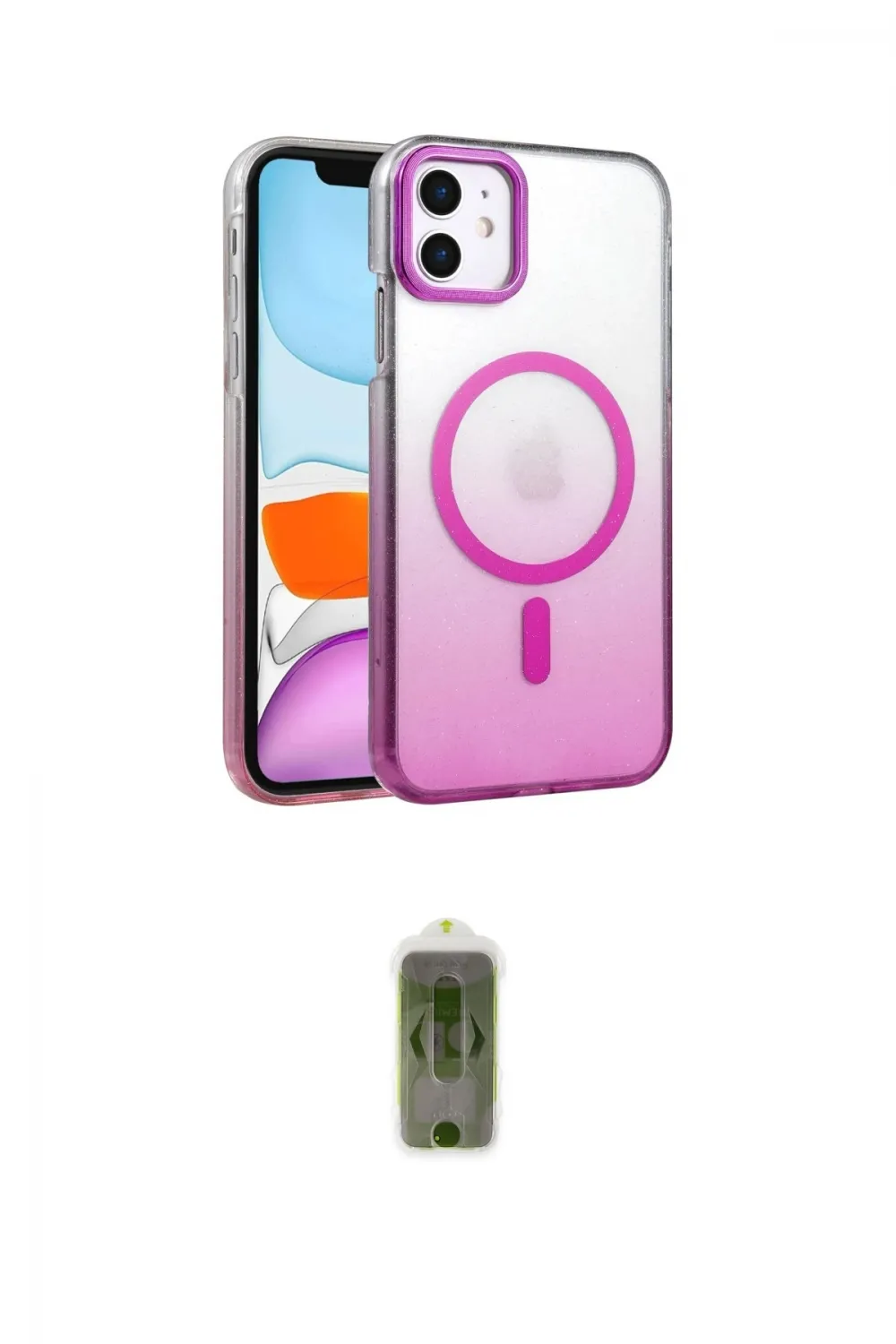 ieg™ iPhone 12 Kılıf Ahenk Doku Özel Seri - Siyah Joko Magic 5D Hayalet Cam