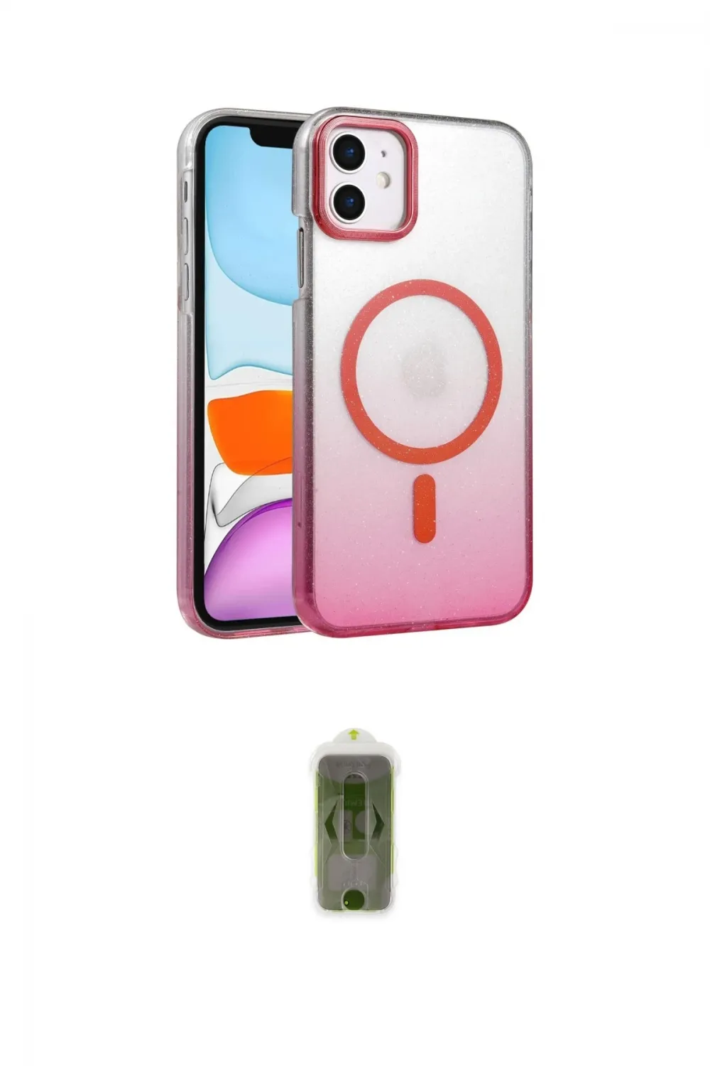 ieg™ iPhone 12 Kılıf Ahenk Doku Özel Seri - Siyah Joko Magic 5D Hayalet Cam