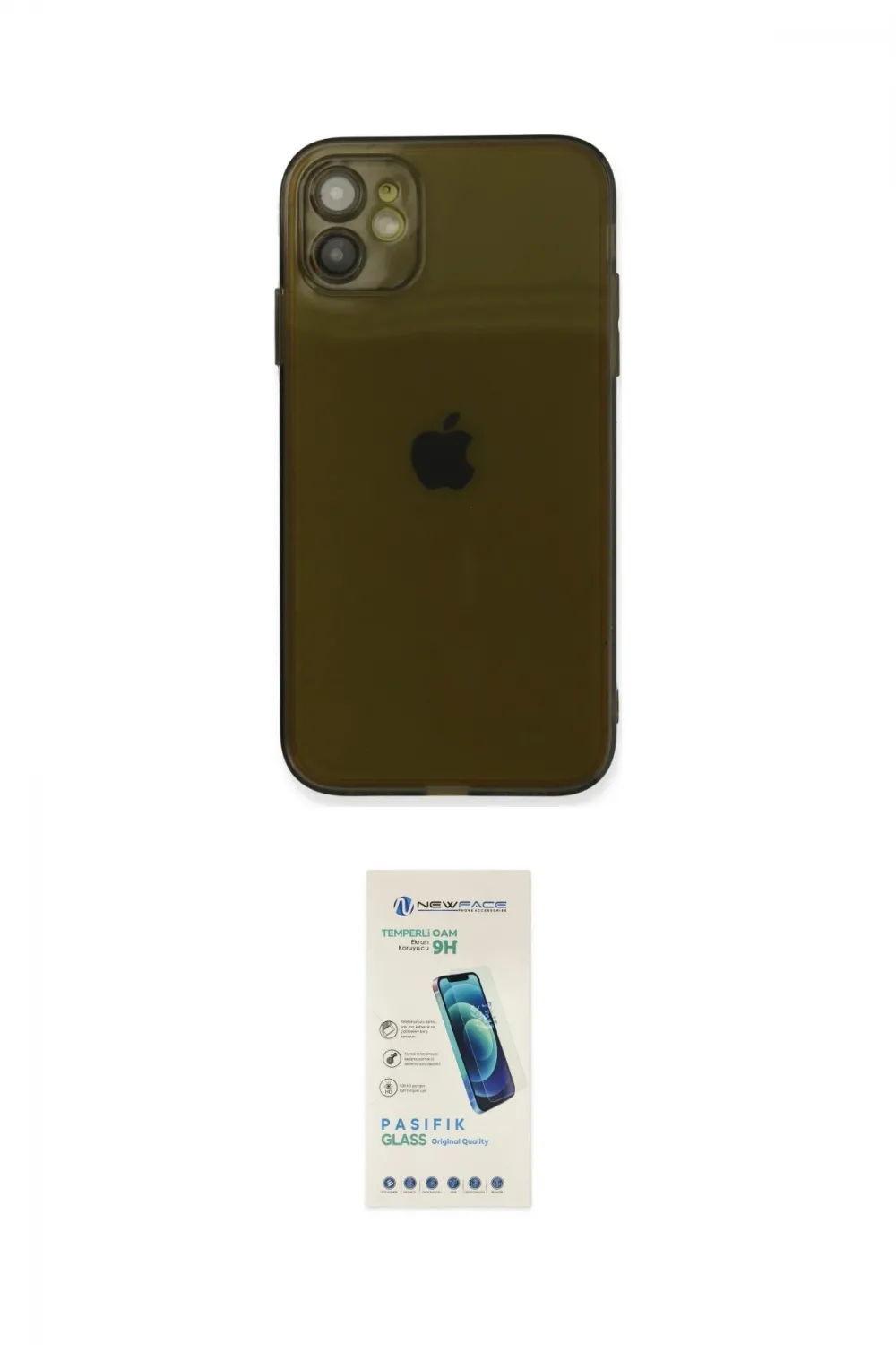 ieg™ iPhone 12 Kılıf Ahenk Doku - Şeffaf Pasifik Cam Ekran Koruyucu