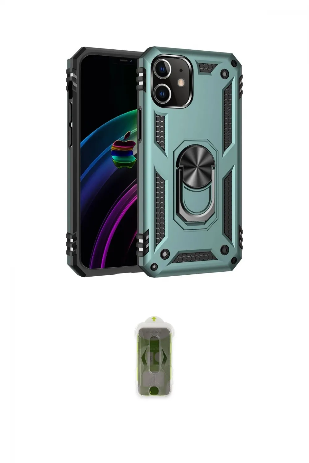 ieg™ iPhone 12 Kılıf Ahenk Klasik Koleksiyonu - Siyah Joko Magic 5D Hayalet Cam