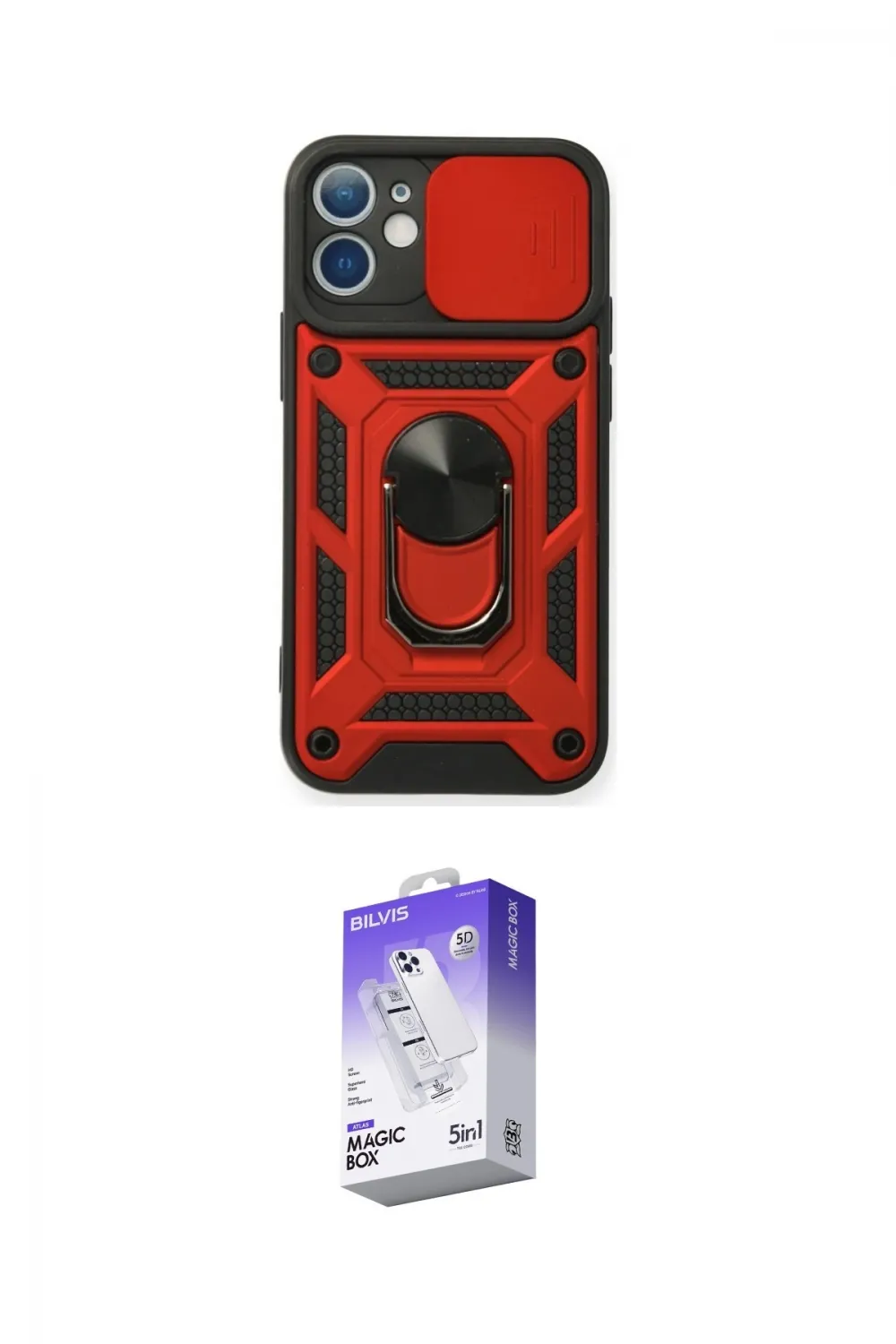 ieg™ iPhone 12 Kılıf Ahenk Klasik - Siyah Bilvis 5in1 3D Magic Cam Ekran Koruyucu