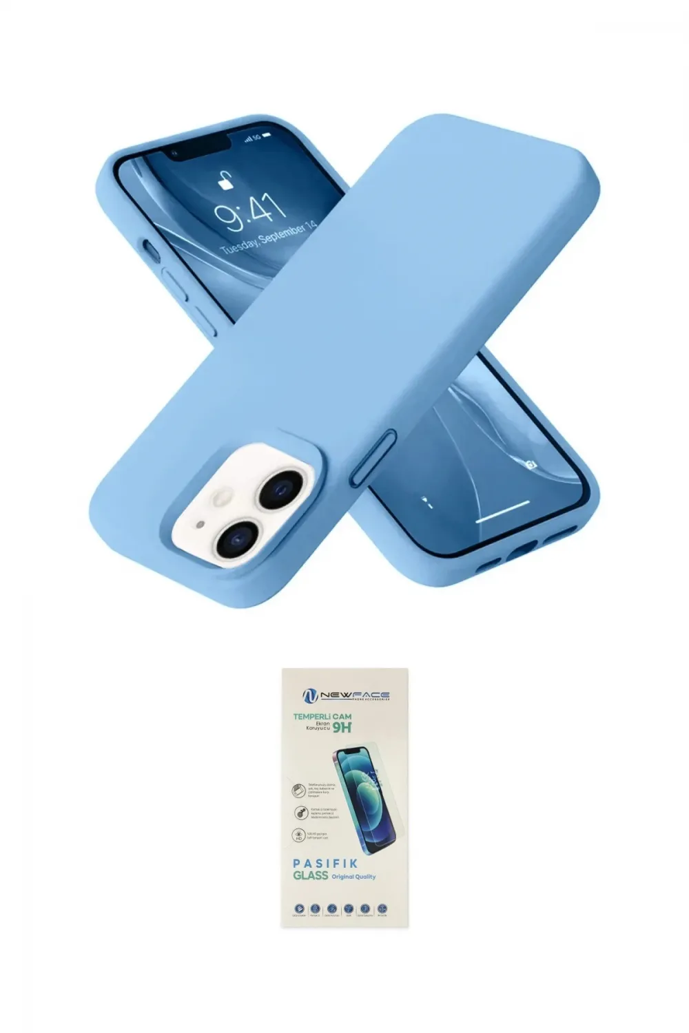 ieg™ iPhone 12 Kılıf Ahenk Serisi - Şeffaf Pasifik Cam Ekran Koruyucu