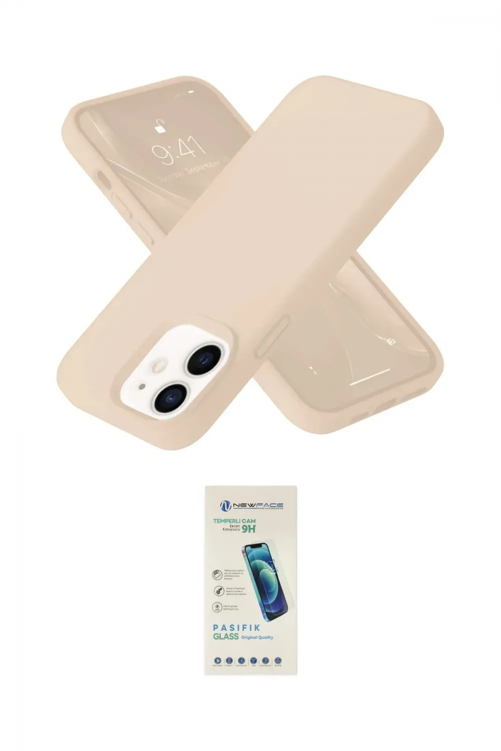 ieg™ iPhone 12 Kılıf Ahenk Serisi - Şeffaf Pasifik Cam Ekran Koruyucu
