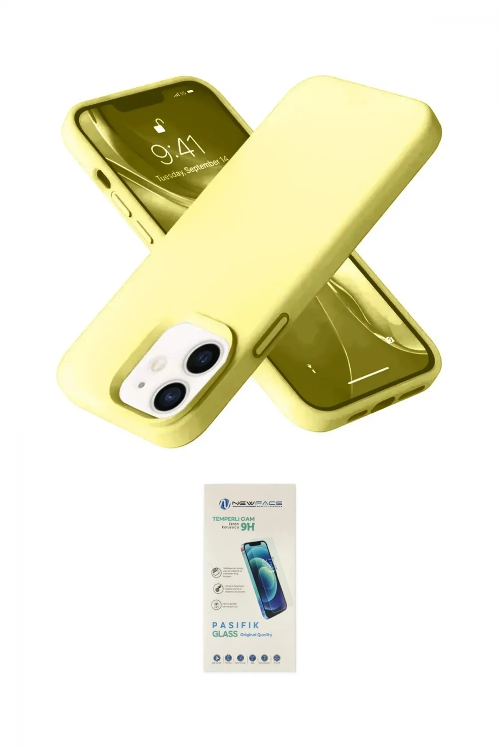 ieg™ iPhone 12 Kılıf Ahenk Serisi - Şeffaf Pasifik Cam Ekran Koruyucu