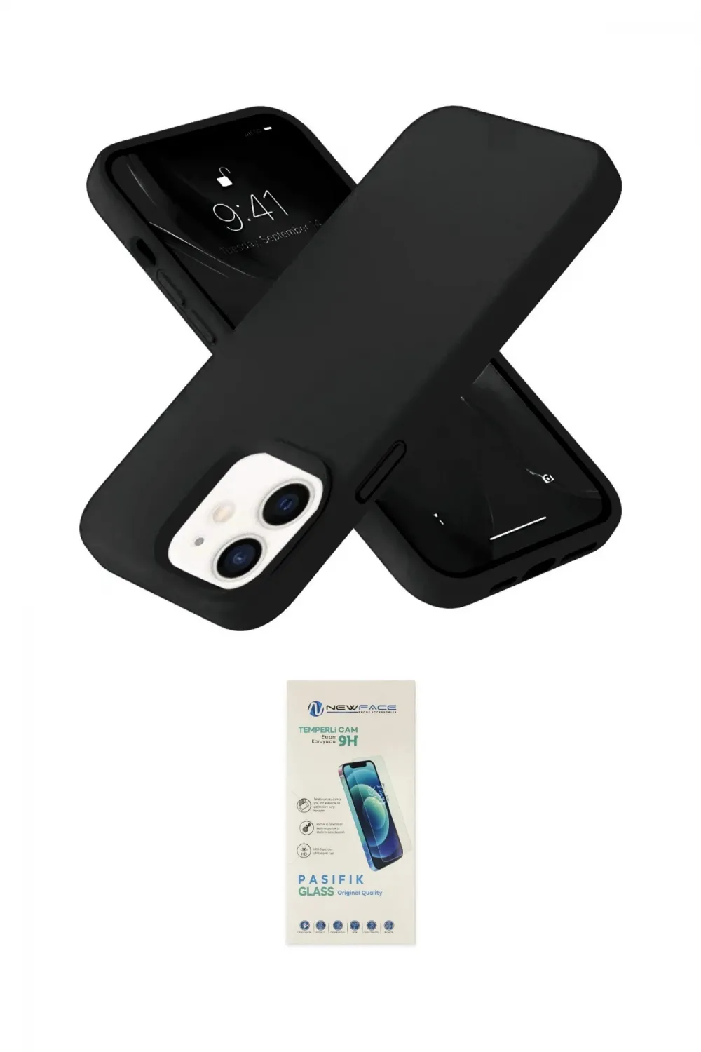 ieg™ iPhone 12 Kılıf Ahenk Serisi - Şeffaf Pasifik Cam Ekran Koruyucu