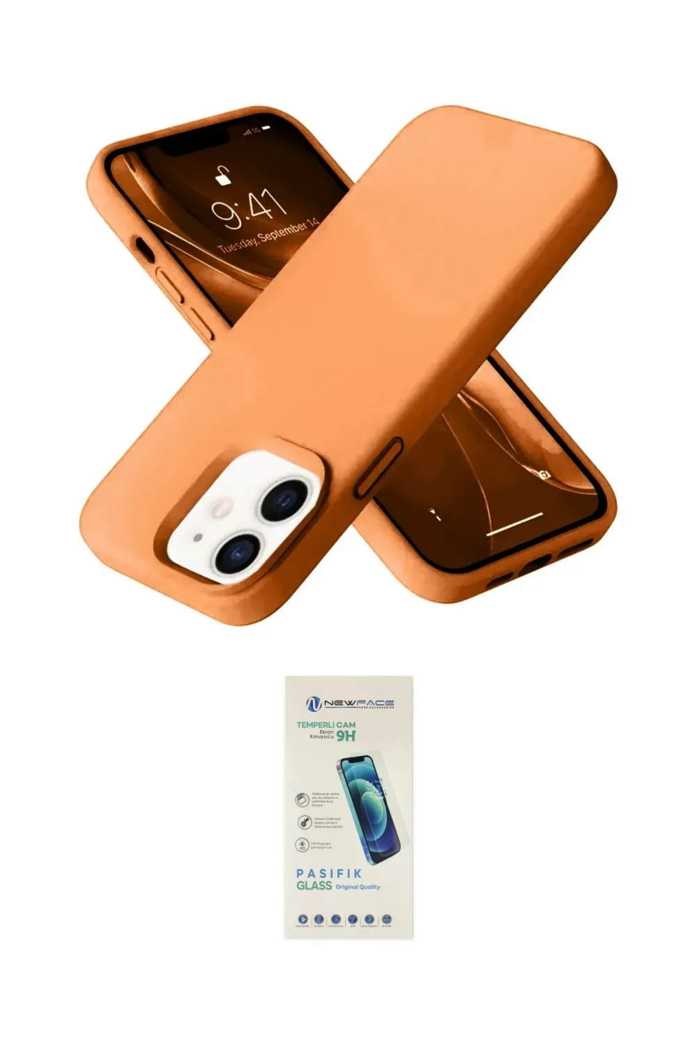 ieg™ iPhone 12 Kılıf Ahenk Serisi - Şeffaf Pasifik Cam Ekran Koruyucu