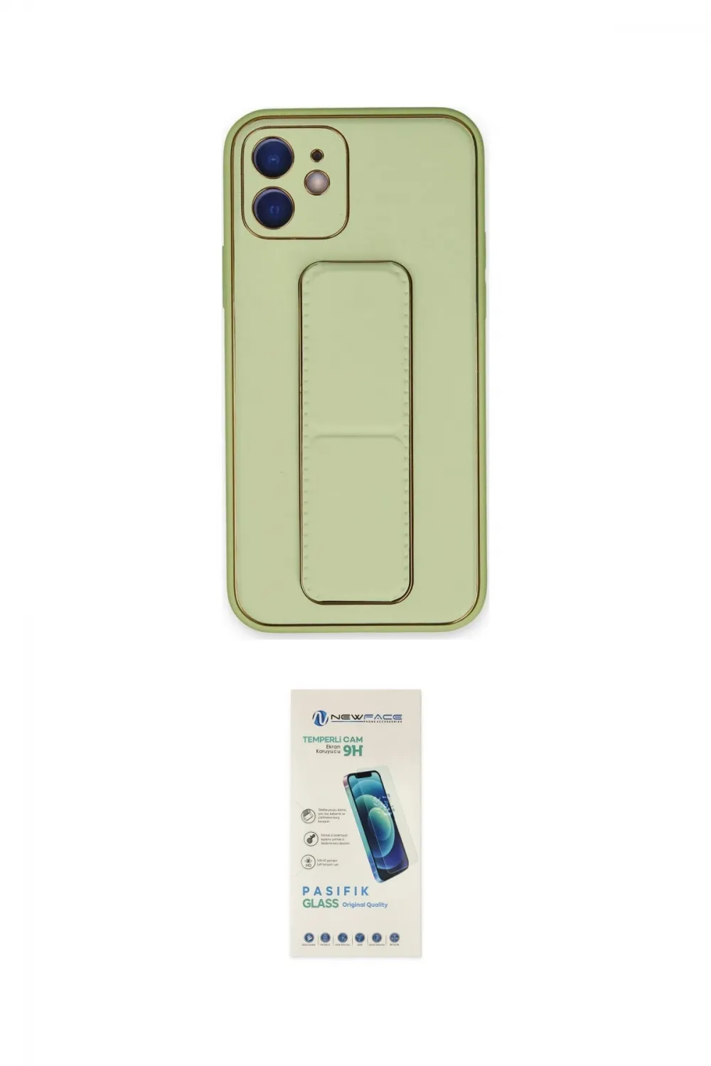 ieg™ iPhone 12 Kılıf Akış Doku - Şeffaf Pasifik Cam Ekran Koruyucu