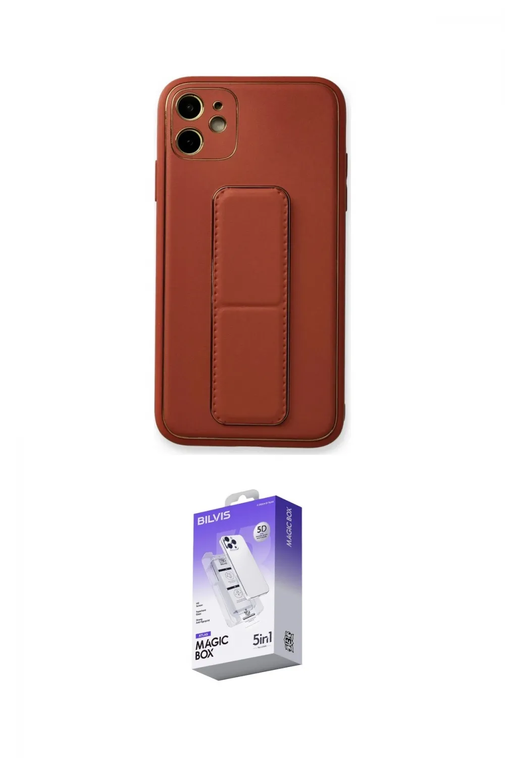 ieg™ iPhone 12 Kılıf Akış Doku - Siyah Bilvis 5in1 3D Magic Cam Ekran Koruyucu