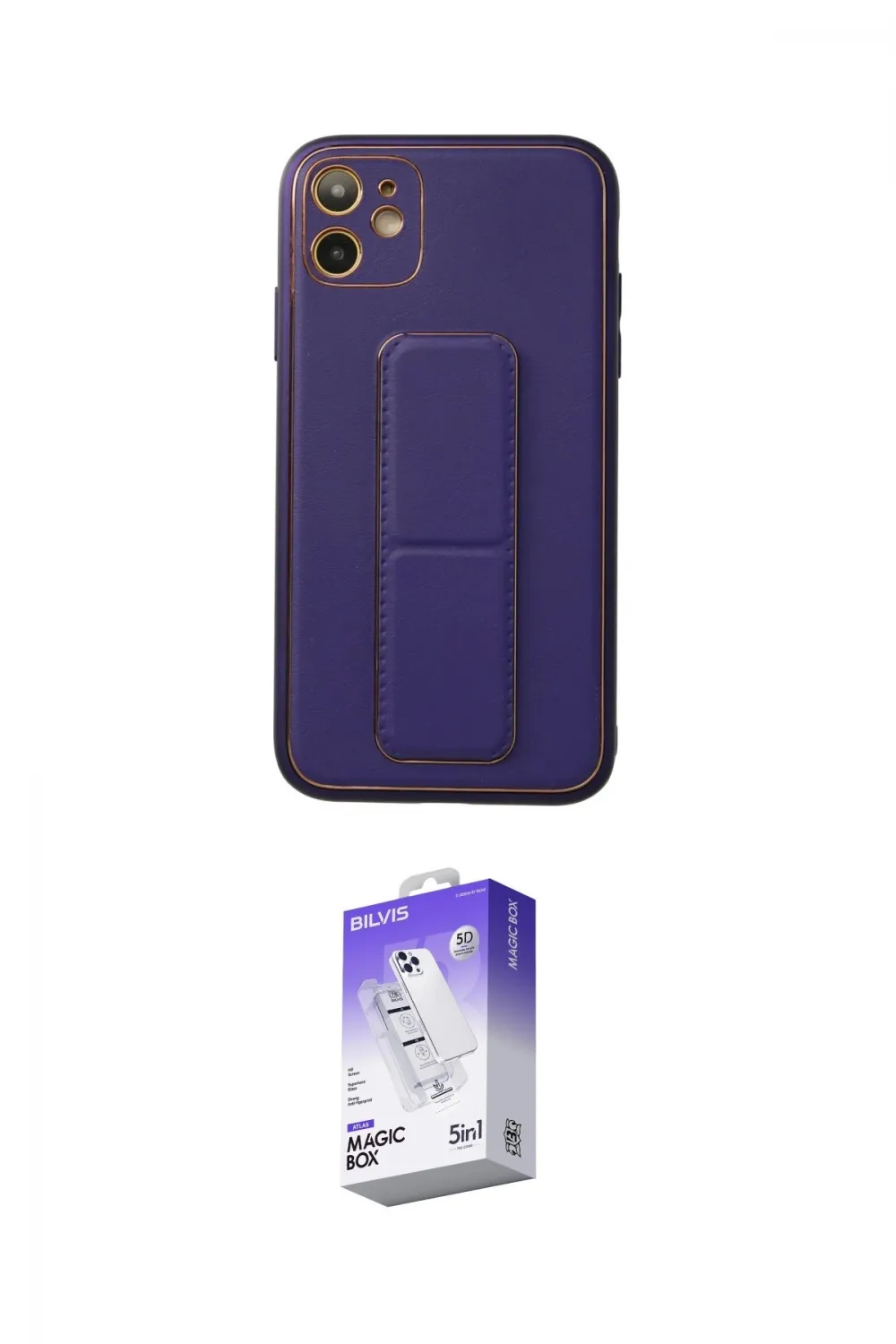 ieg™ iPhone 12 Kılıf Akış Doku - Siyah Bilvis 5in1 3D Magic Cam Ekran Koruyucu