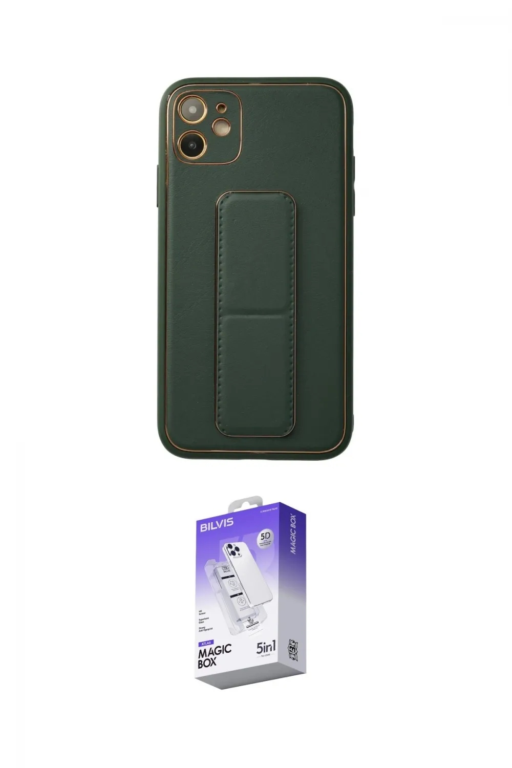 ieg™ iPhone 12 Kılıf Akış Doku - Siyah Bilvis 5in1 3D Magic Cam Ekran Koruyucu