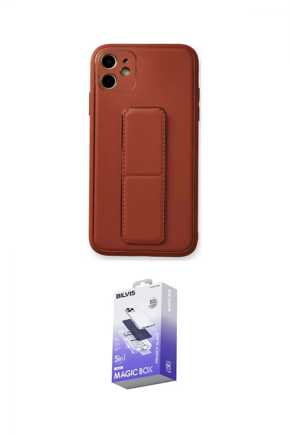 ieg™ iPhone 12 Kılıf Akış Doku - Siyah Bilvis 5in1 5D Magic Hayalet Cam Ekran Koruyucu