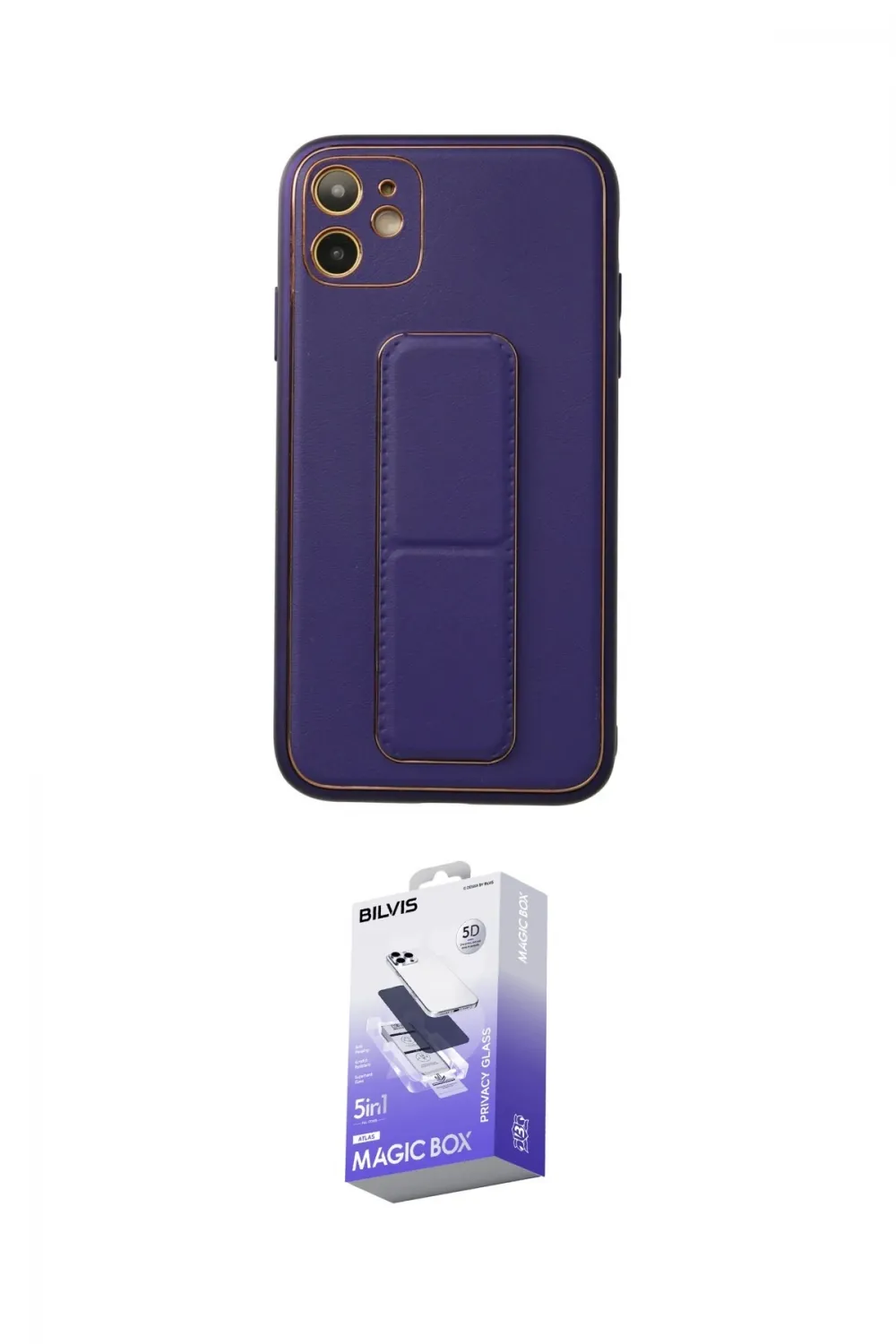 ieg™ iPhone 12 Kılıf Akış Doku - Siyah Bilvis 5in1 5D Magic Hayalet Cam Ekran Koruyucu
