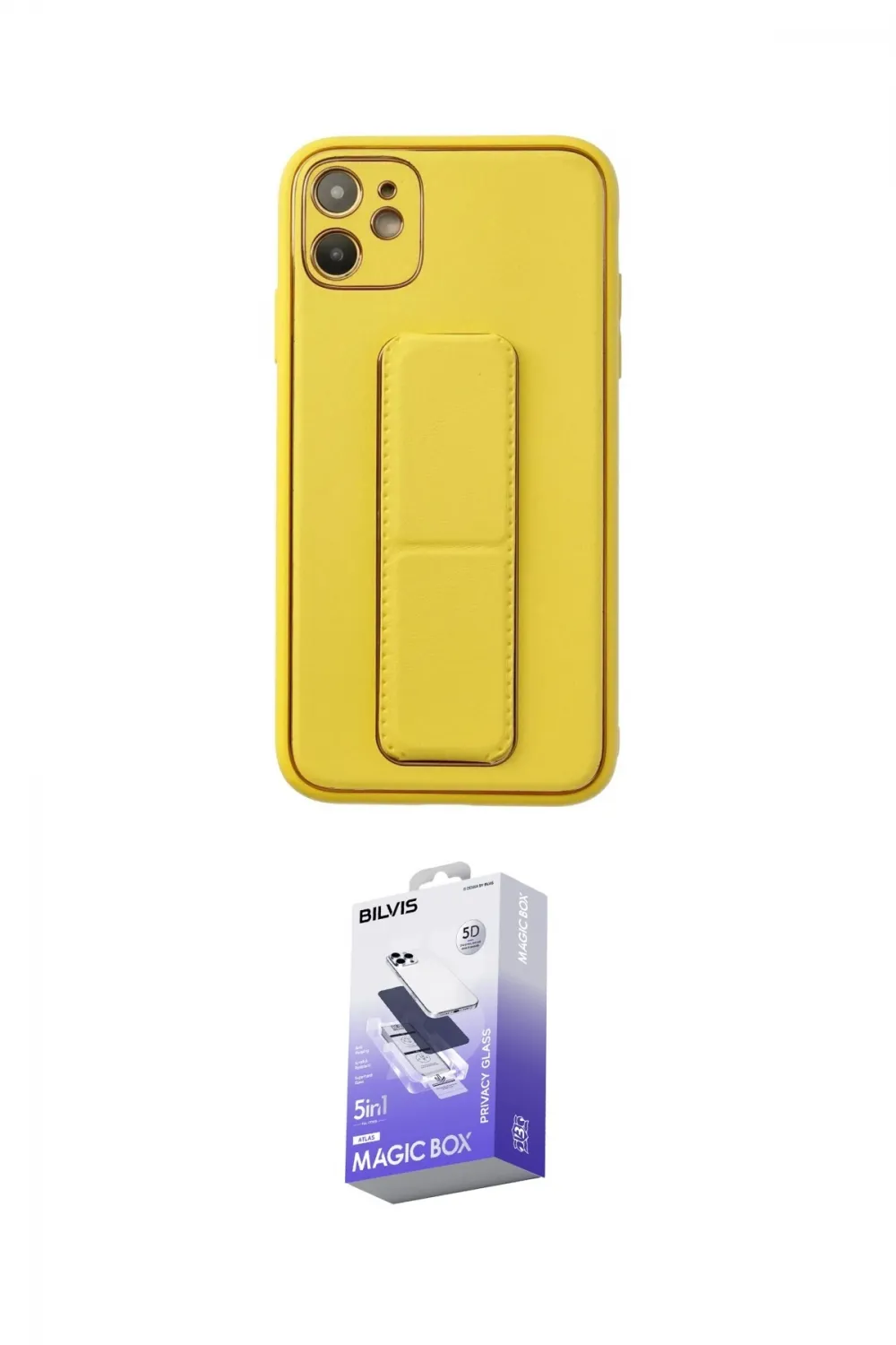 ieg™ iPhone 12 Kılıf Akış Doku - Siyah Bilvis 5in1 5D Magic Hayalet Cam Ekran Koruyucu