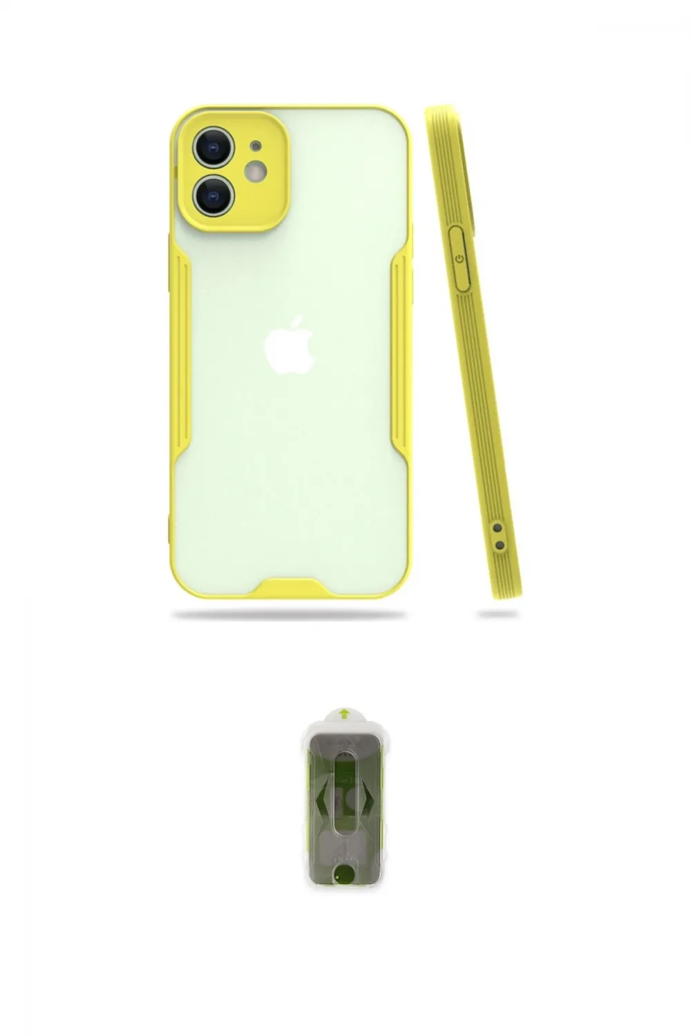 ieg™ iPhone 12 Kılıf Atlas Asil Serisi - Siyah Joko Magic 5D Hayalet Cam