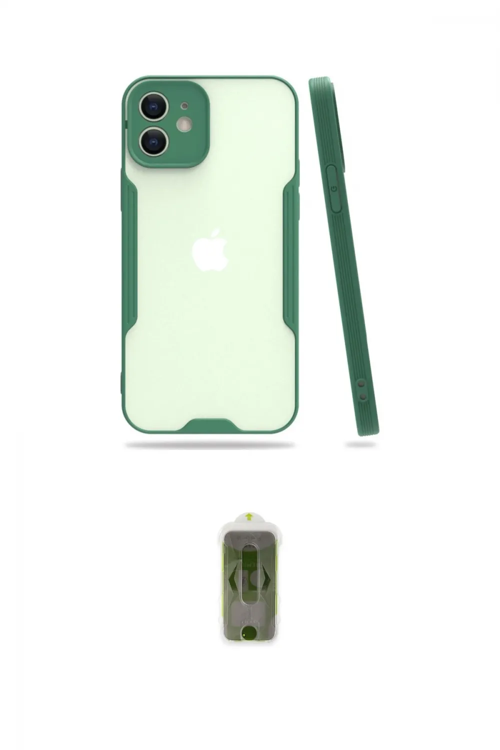 ieg™ iPhone 12 Kılıf Atlas Asil Serisi - Siyah Joko Magic 5D Hayalet Cam