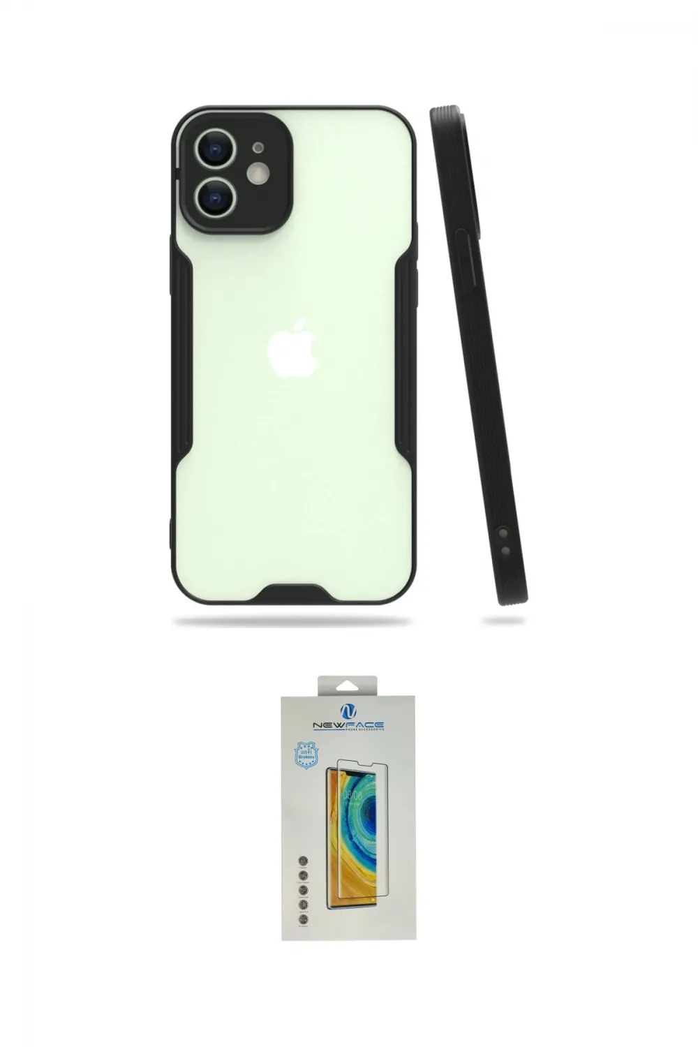 ieg™ iPhone 12 Kılıf Atlas Asil Serisi - Siyah Polymer Nano Ekran Koruyucu